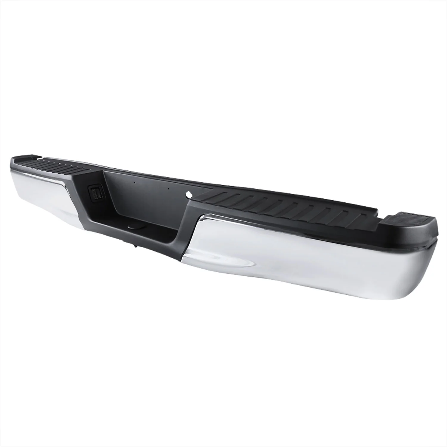 2015-2018 Ford F-150 Chrome Steel Factory Rear Step Bumper License Lamps