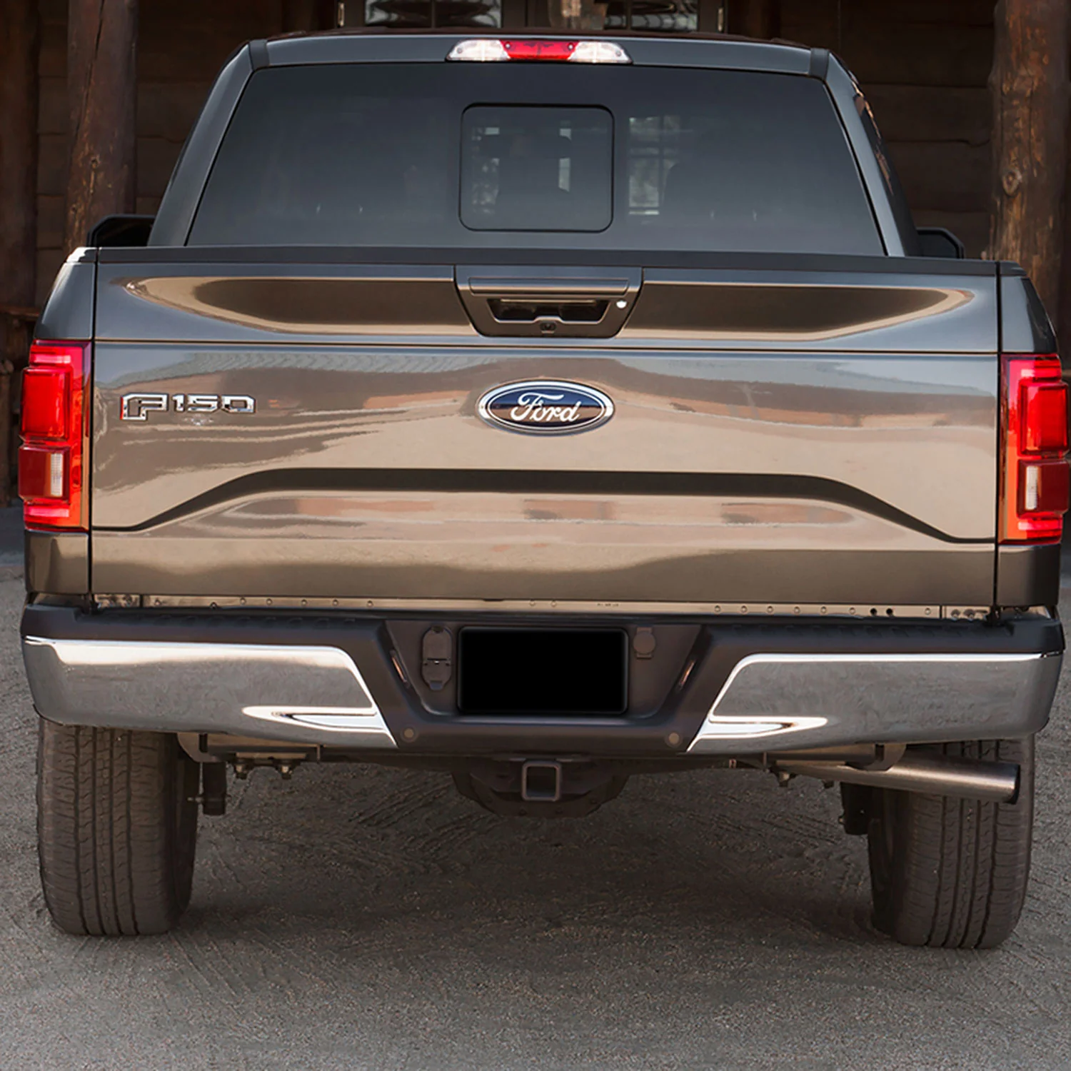 2015-2018 Ford F-150 Chrome Steel Factory Rear Step Bumper License Lamps - Image 10