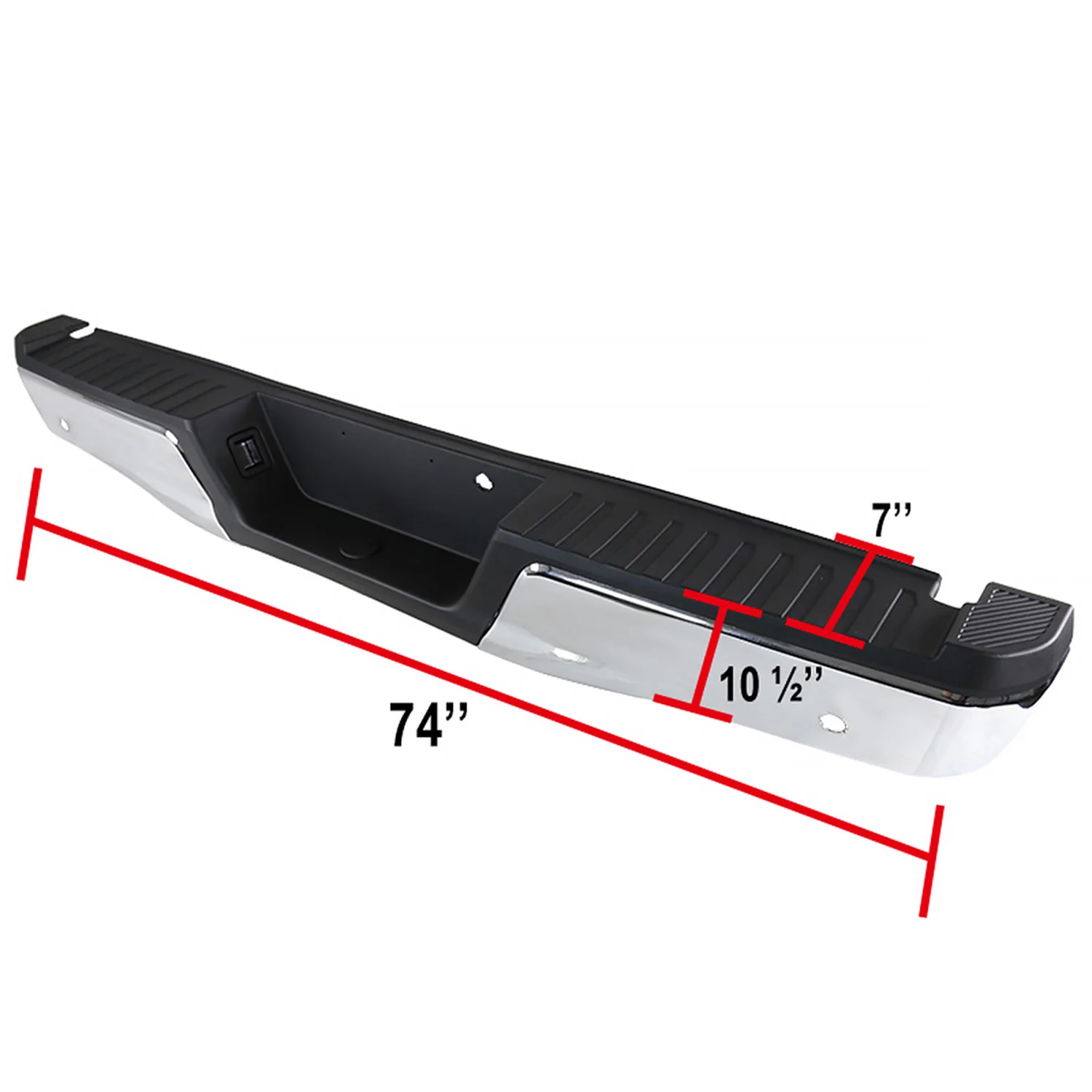 2015-2018 Ford F-150 Replacement Rear Step Bumper & Sensor Holes Chrome - Image 2