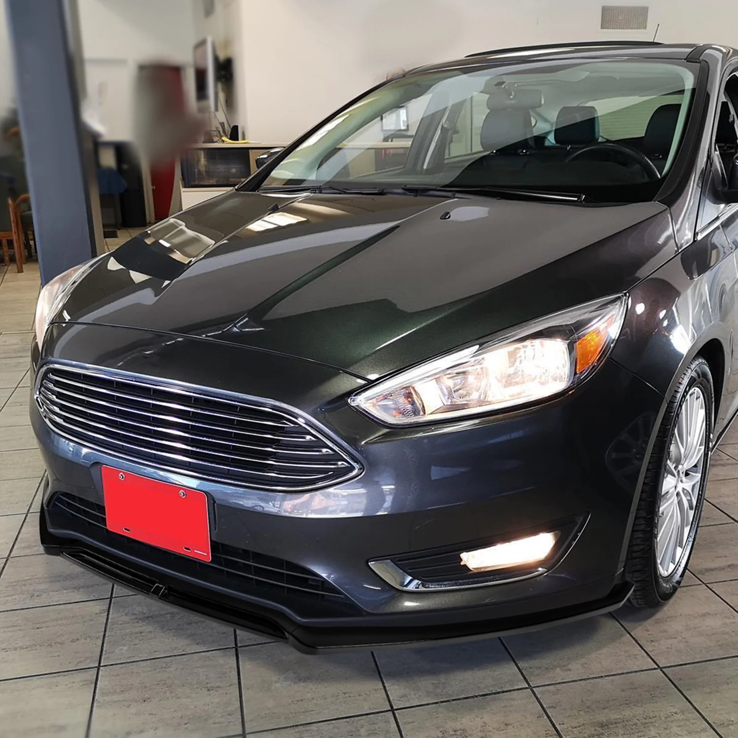 2015-2018 Ford Focus Glossy Black Polypropylene 3Pcs Bumper Lip Spoiler - Image 10