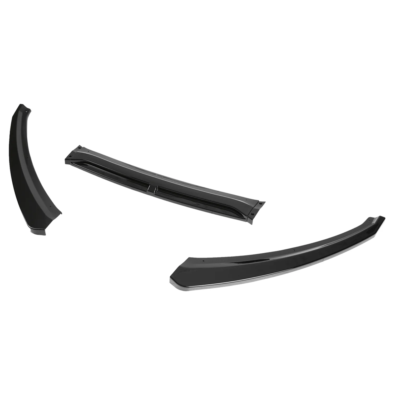 2015-2018 Ford Focus Glossy Black Polypropylene 3Pcs Bumper Lip Spoiler - Image 6