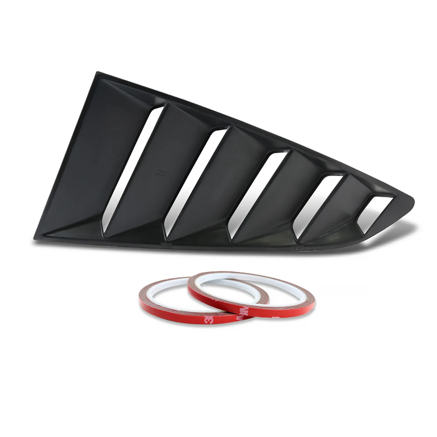 2015-2018 Ford Mustang Black ABS Quarter Side Window Louvers Vent - Image 8