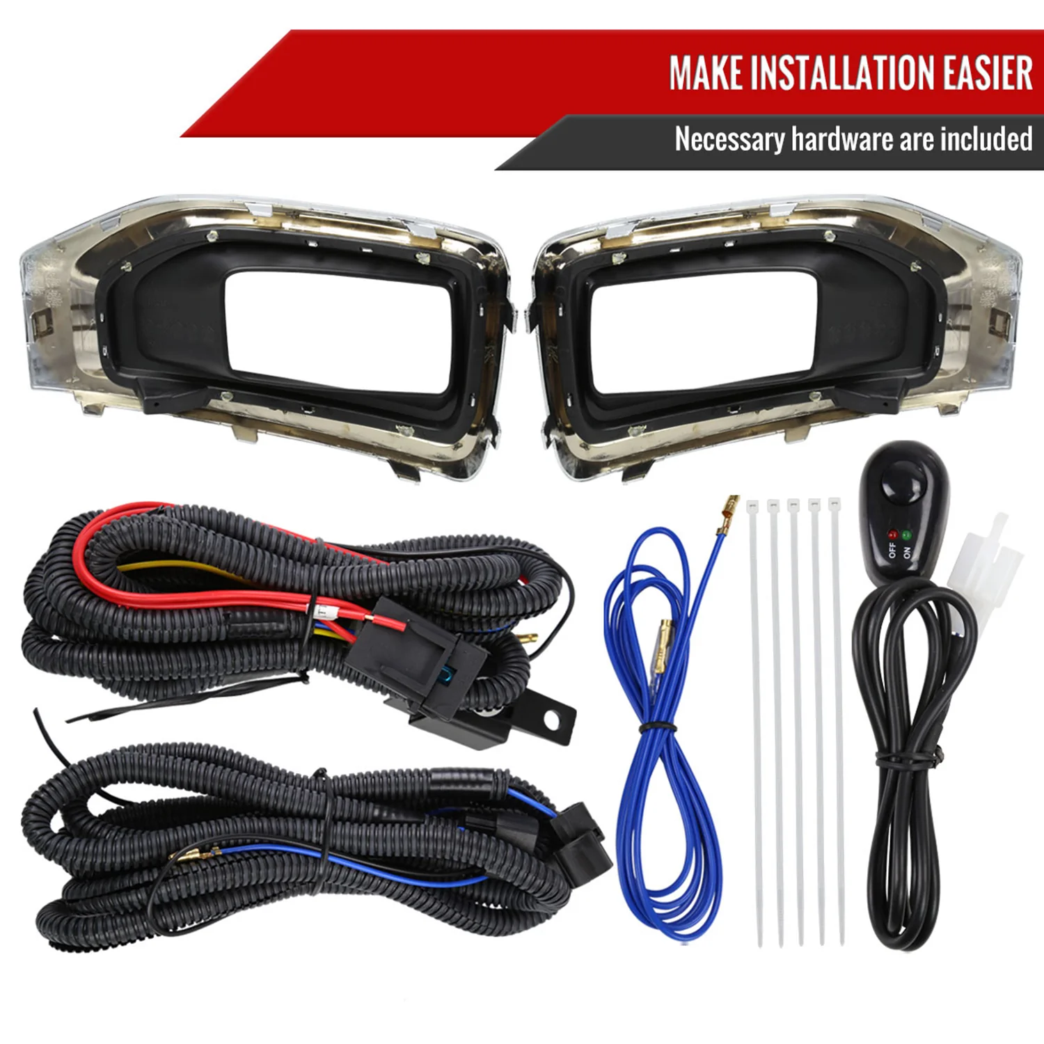 2015-2018 GMC Yukon/Yukon XL Bumper Fog Lights Kit Chrome Housing/Clear Lens - Image 5