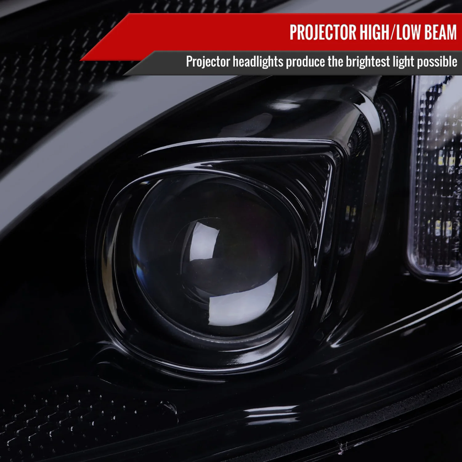 2015-2018 Mercedes-Benz C-Class W205 Signal Headlights Black/Light Smoke - Image 3