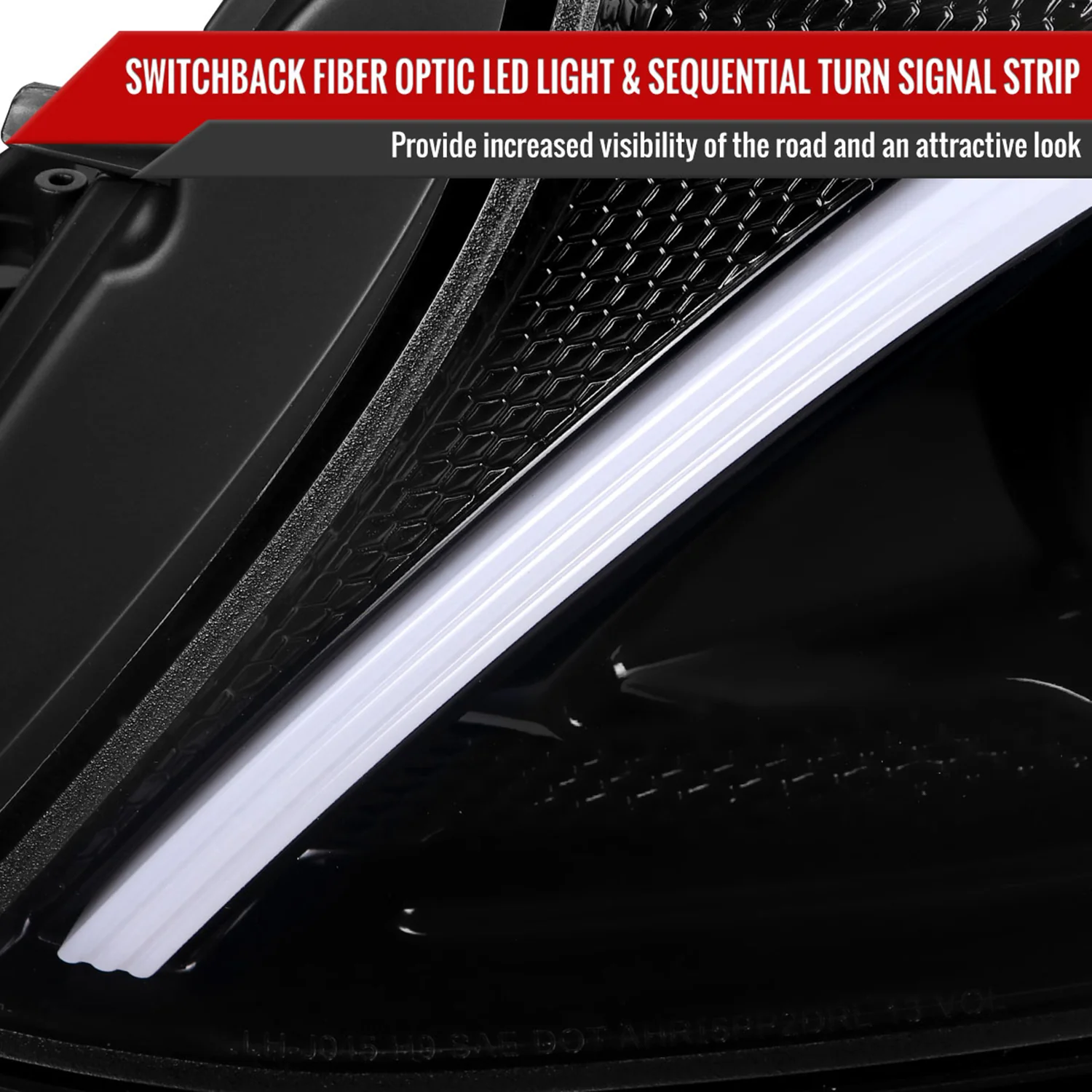 2015-2018 Mercedes-Benz C-Class W205 Signal Projector Headlights Jet Black - Image 4