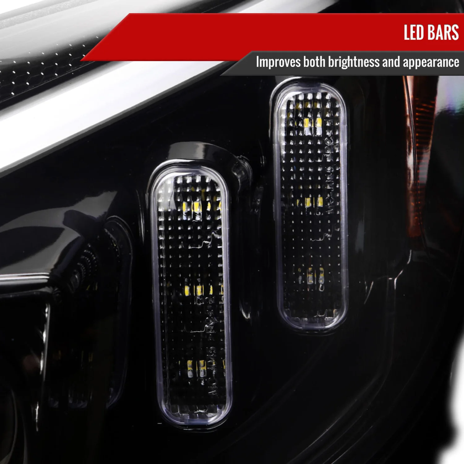 2015-2018 Mercedes-Benz C-Class W205 Signal Projector Headlights Jet Black - Image 5