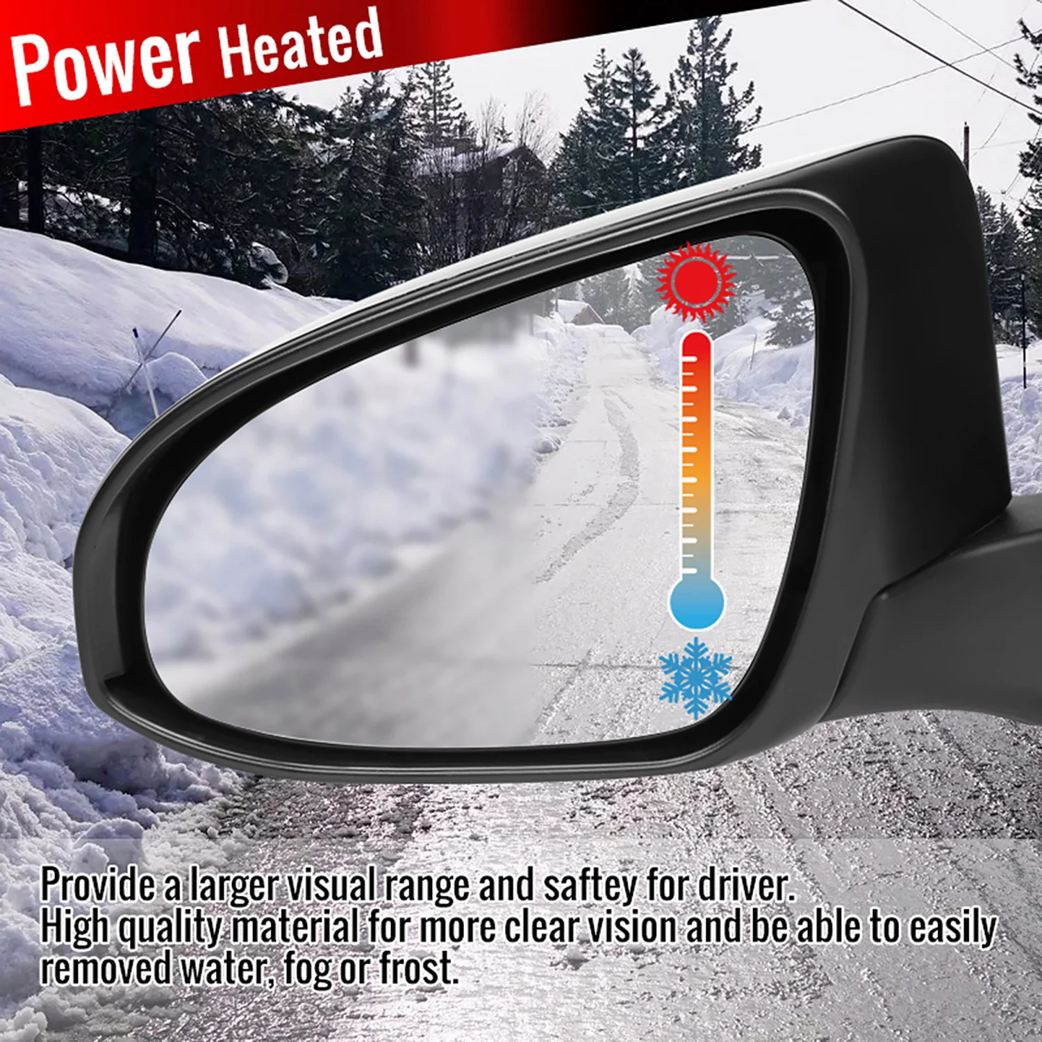 2015-2018 Toyota Camry Glossy Black 5Pin Heated &Adjustable Side Mirror Driver - Image 6