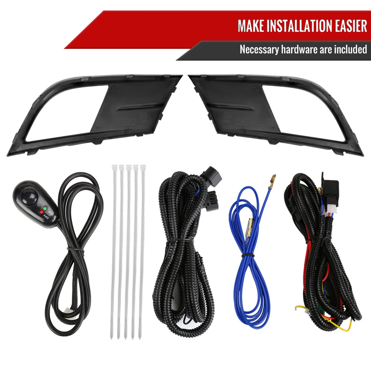 2015-2018 VW Jetta H8 Fog Lights Kit w/ Switch & Wiring Harness Chrome/Clear - Image 6