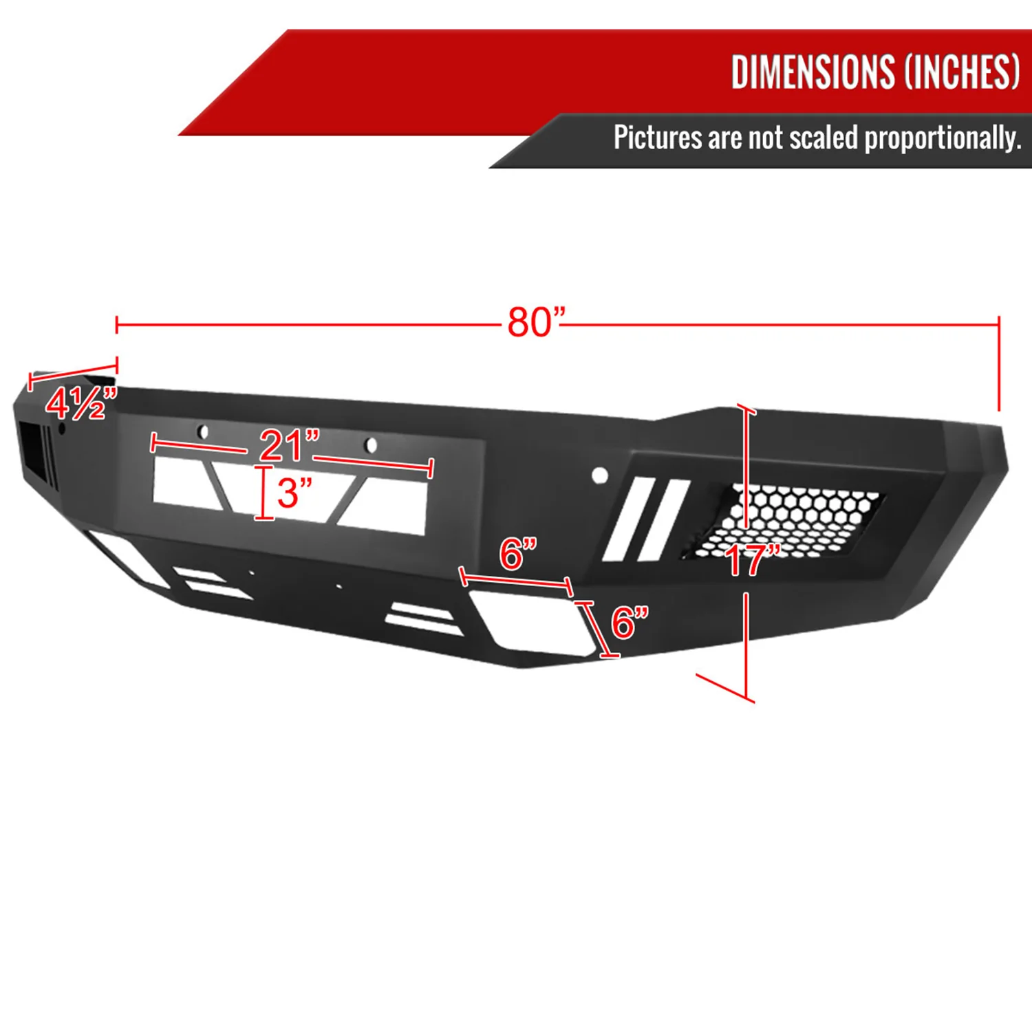 2015-2019 Chevy Silverado 2500/3500 Heavy Duty Front Bumper LED Light Ports - Image 2