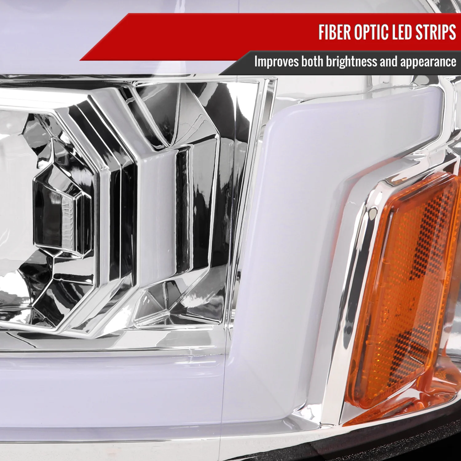 2015-2019 Chevy Silverado 2500HD/3500HD LED Signal Projector Headlights Chrome - Image 5
