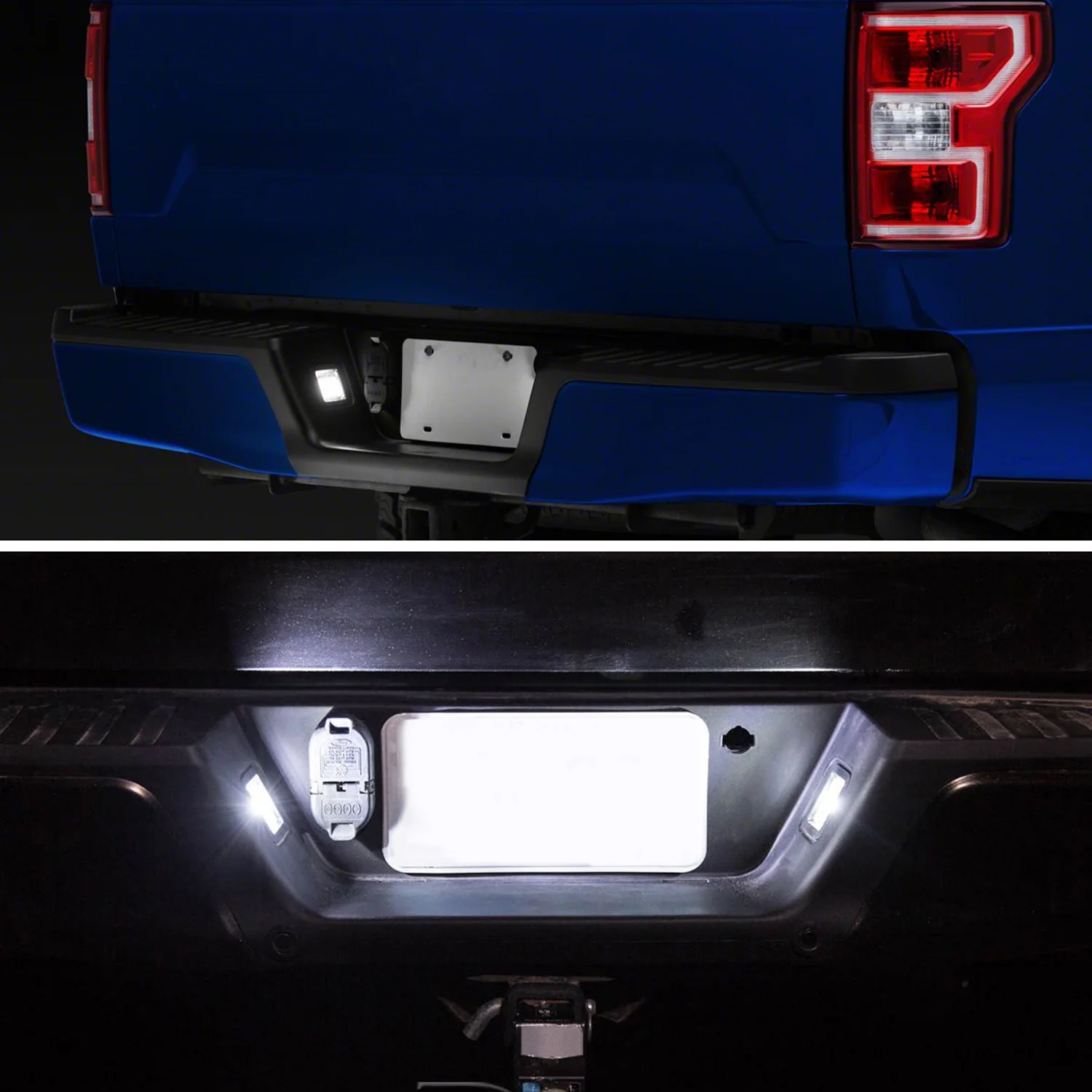 2015-2019 Ford F-150 Rear LED License Plate Lights Glossy Black/Smoke Lens - Image 10