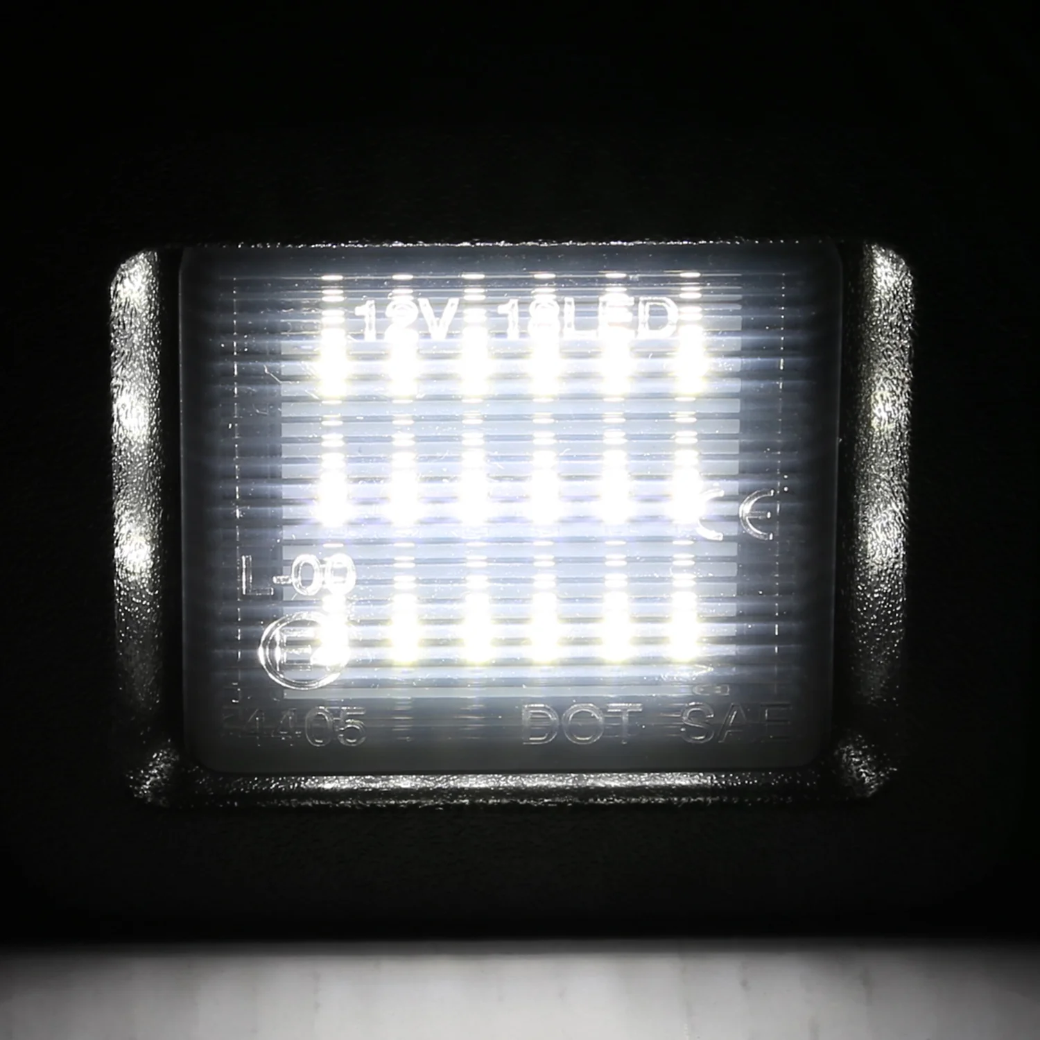 2015-2019 Ford F-150 Rear LED License Plate Lights Glossy Black/Smoke Lens - Image 2