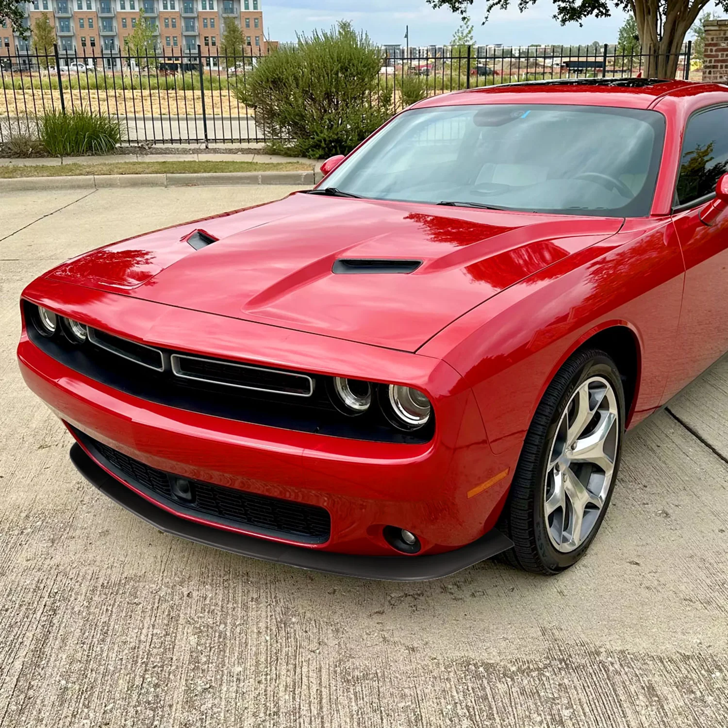 2015-2021 Dodge Challenger SXT Matte Black 3PC Front Bumper Lip Splitter Kit - Image 10