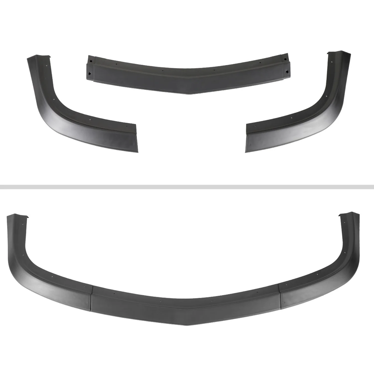 2015-2021 Dodge Challenger SXT Matte Black 3PC Front Bumper Lip Splitter Kit - Image 6