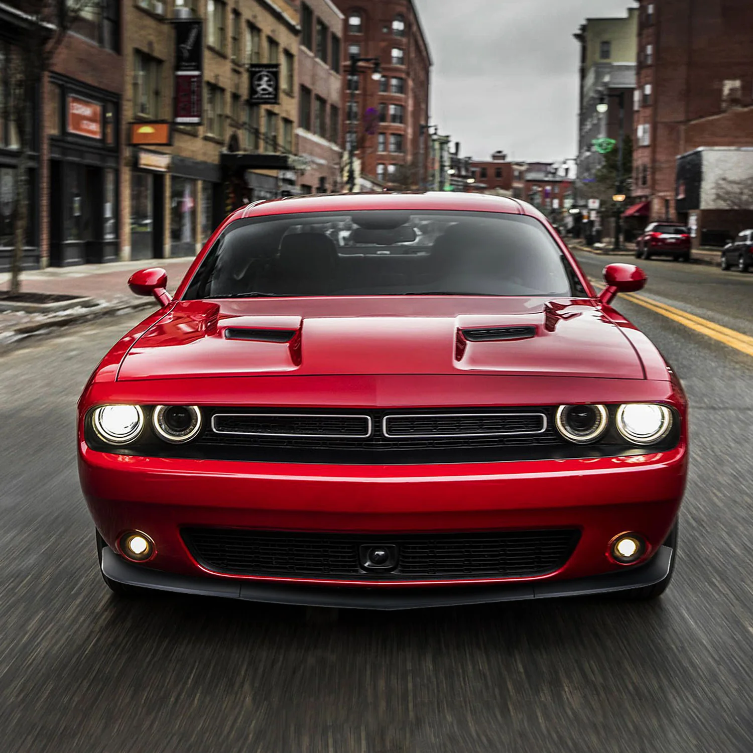 2015-2021 Dodge Challenger SXT Matte Black 3PC Front Bumper Lip Splitter Kit - Image 9