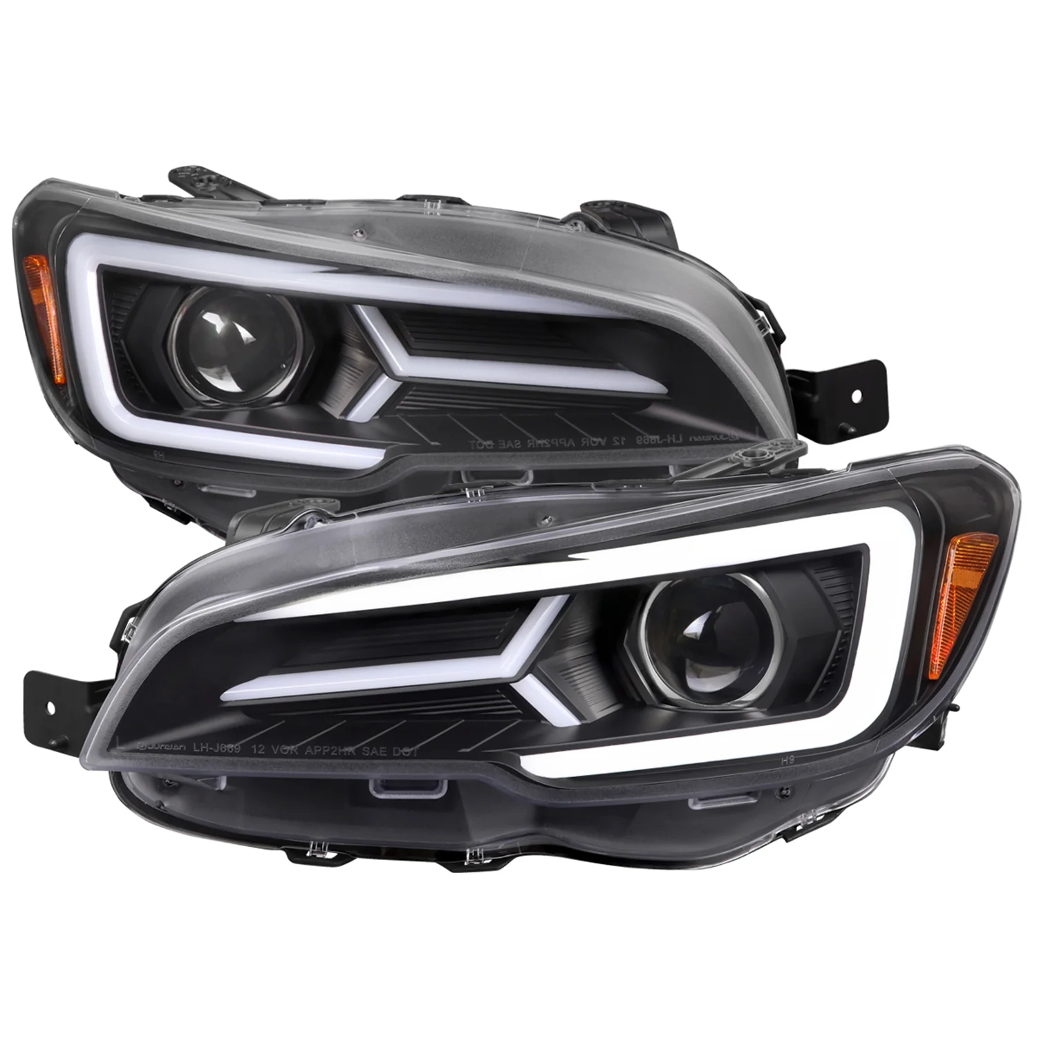 2015-2021 Subaru Impreza WRX/STI LED Bar Sequential Turn Signal Matt Black