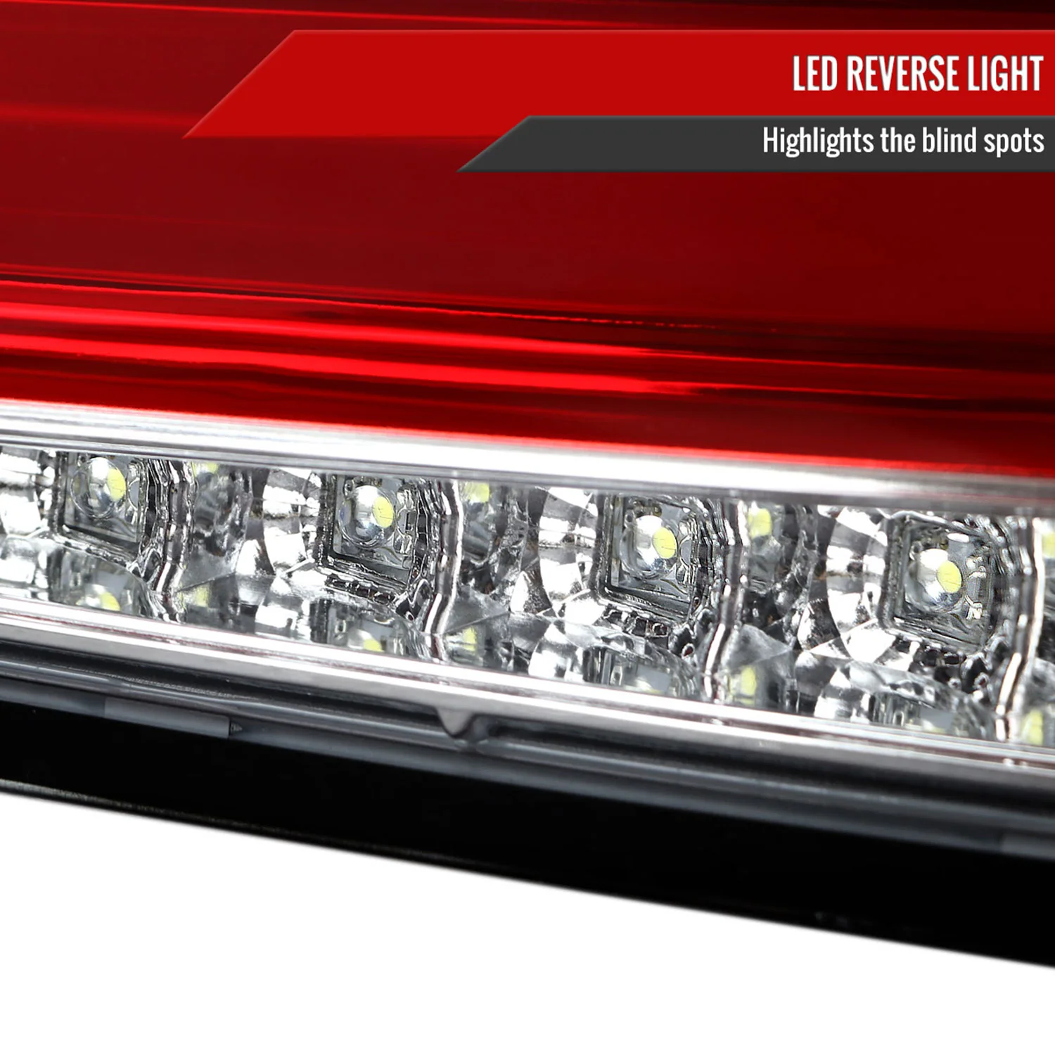 2015-2021 Subaru WRX Sequential White Bar LED Tail Lights Chrome/Red Lens - Image 6