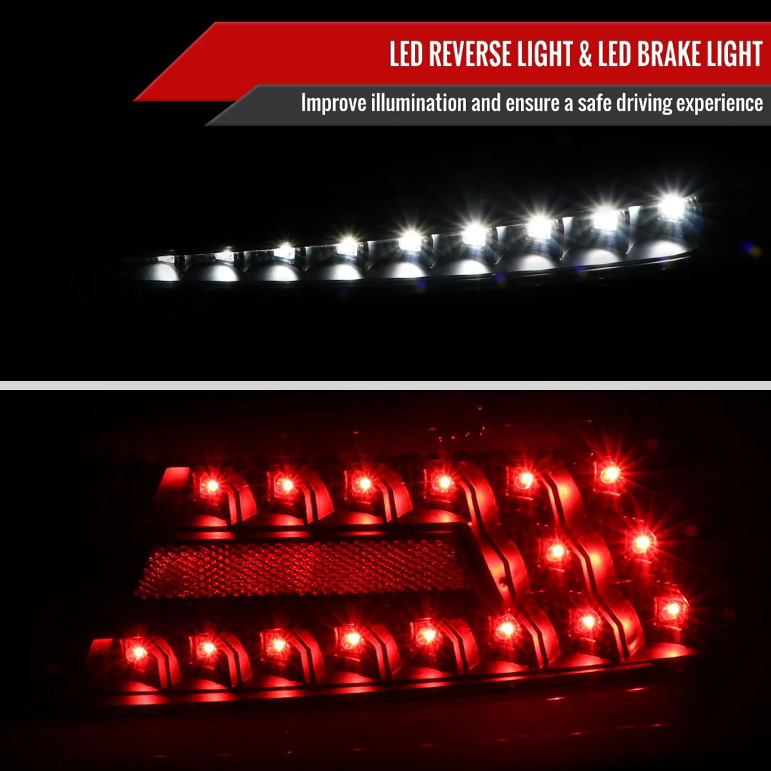 2015-2021 Subaru WRX Sequential White Bar LED Tail Lights Matte Black/Clear - Image 3