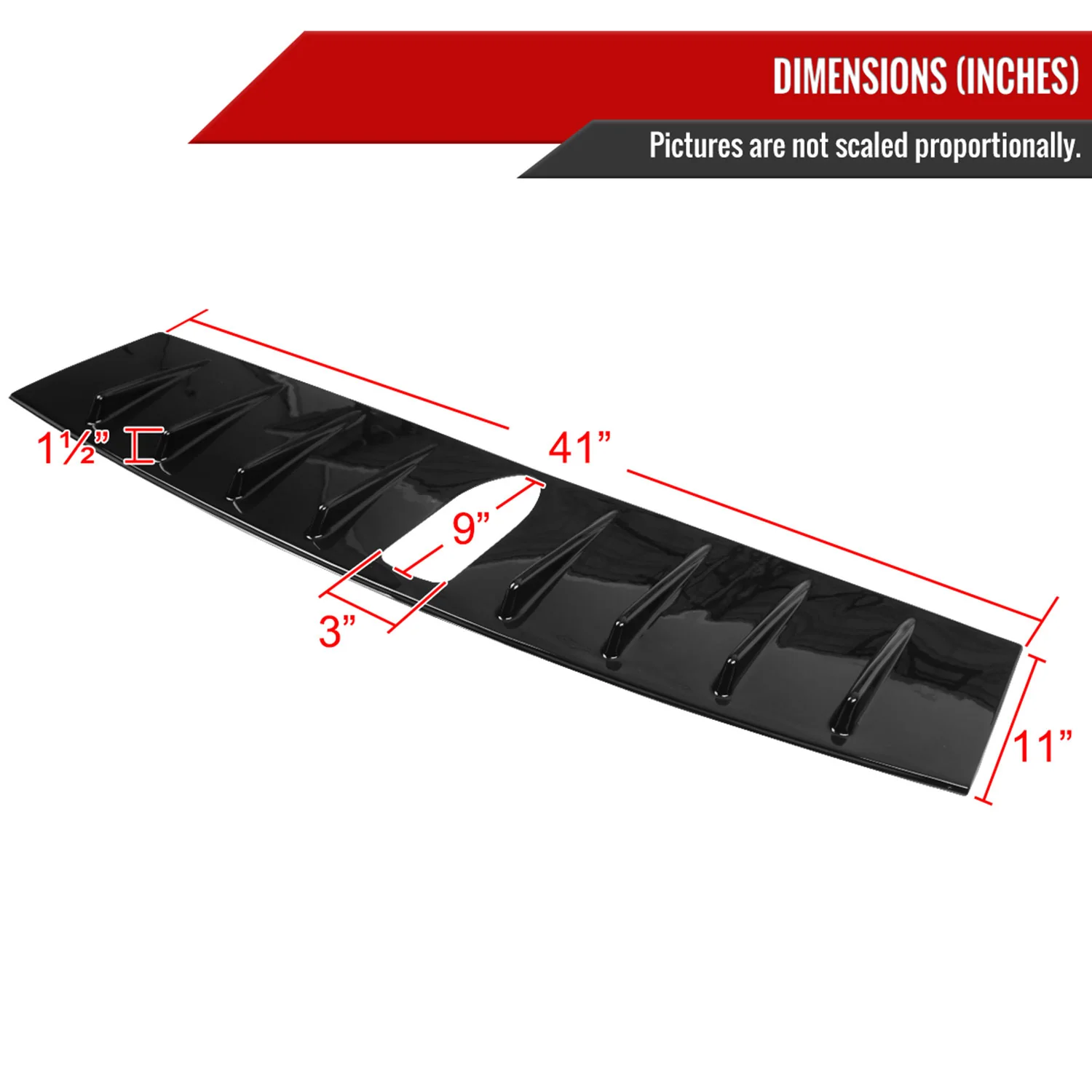 2015-2021 Subaru WRX/STI Glossy Black ABS Shark Fin Style Rear Roof Spoiler - Image 2