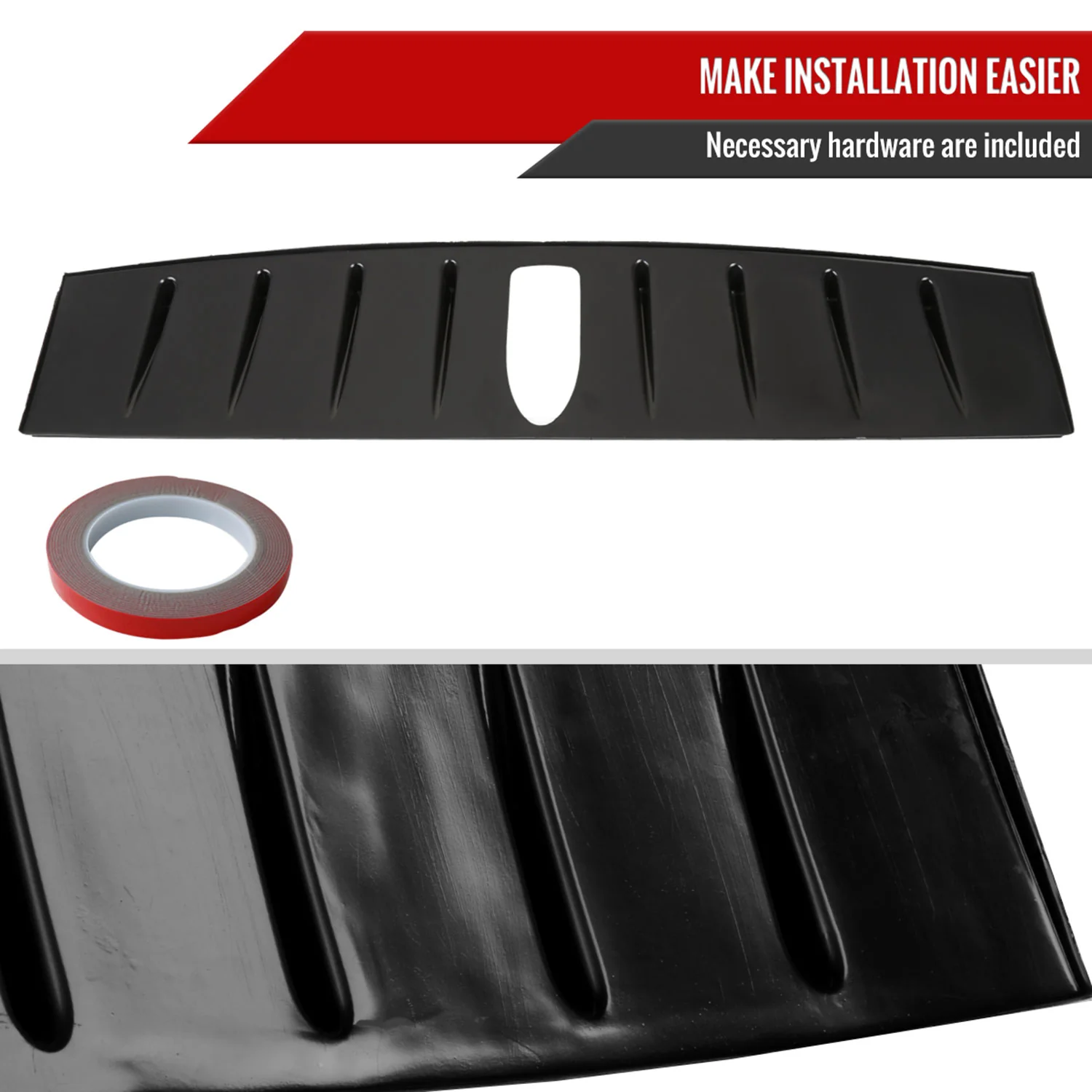 2015-2021 Subaru WRX/STI Glossy Black ABS Shark Fin Style Rear Roof Spoiler - Image 7