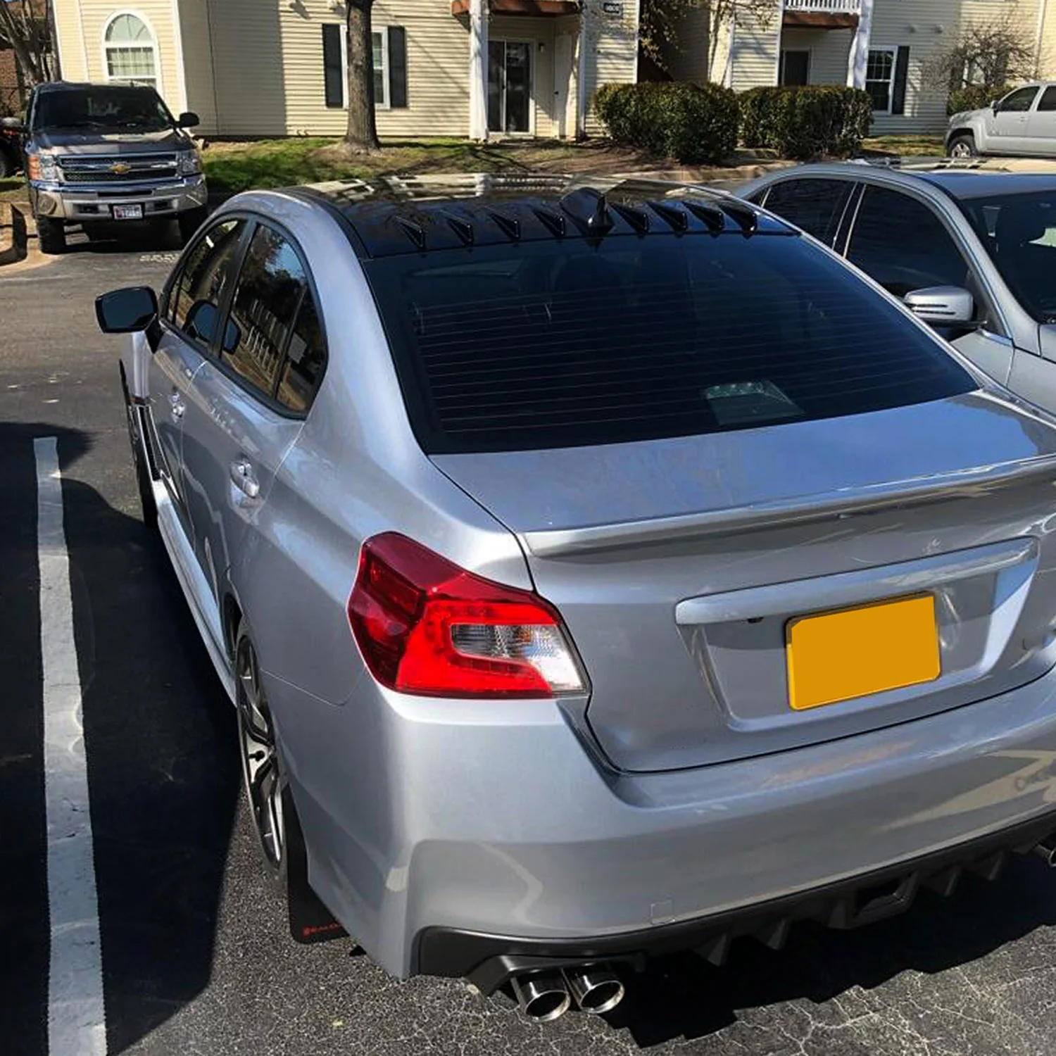 2015-2021 Subaru WRX/STI Glossy Black ABS Shark Fin Style Rear Roof Spoiler - Image 9