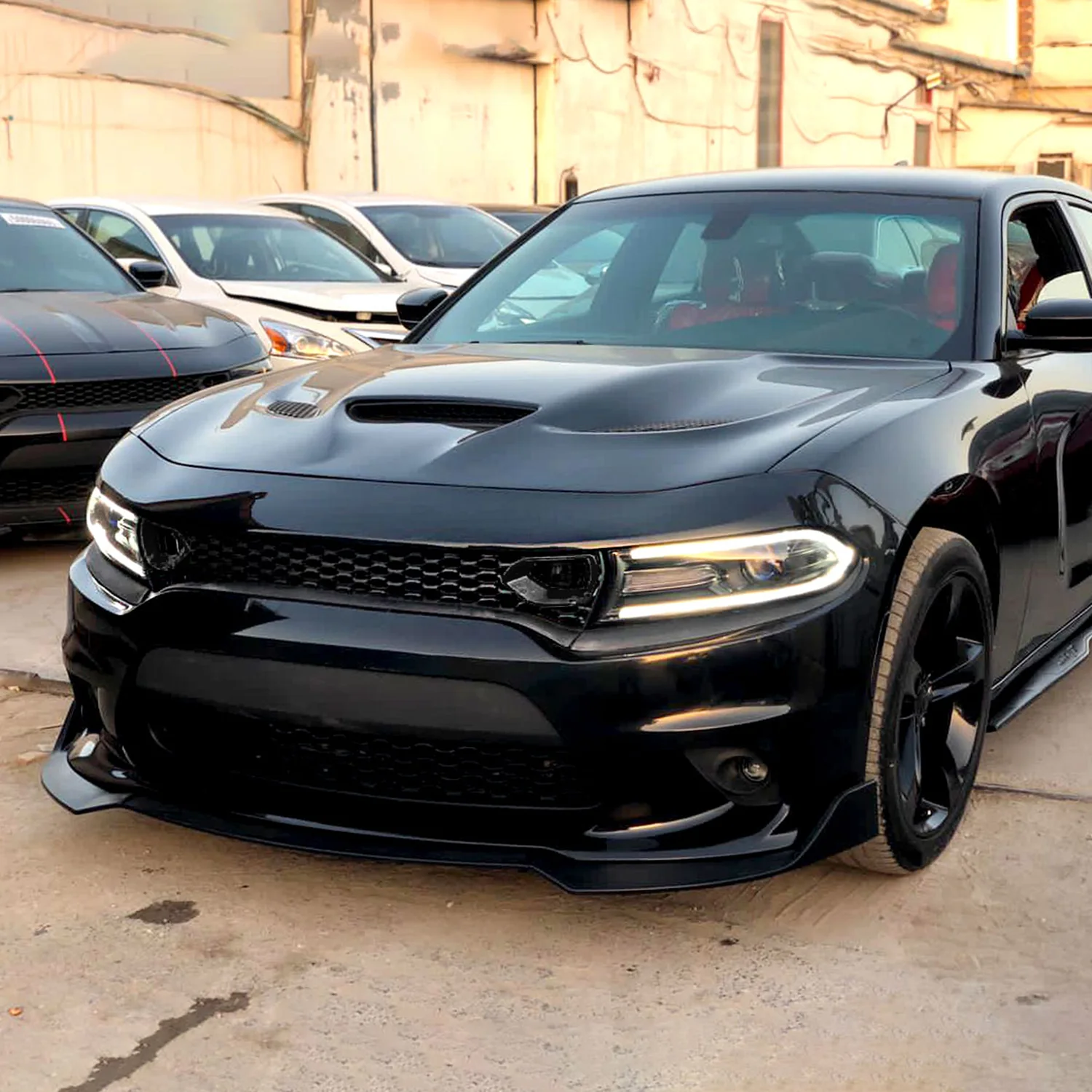 2015-2022 Dodge Charger SRT/RT/GT/ Black Dual Snorkel Front Upper Grille - Image 9