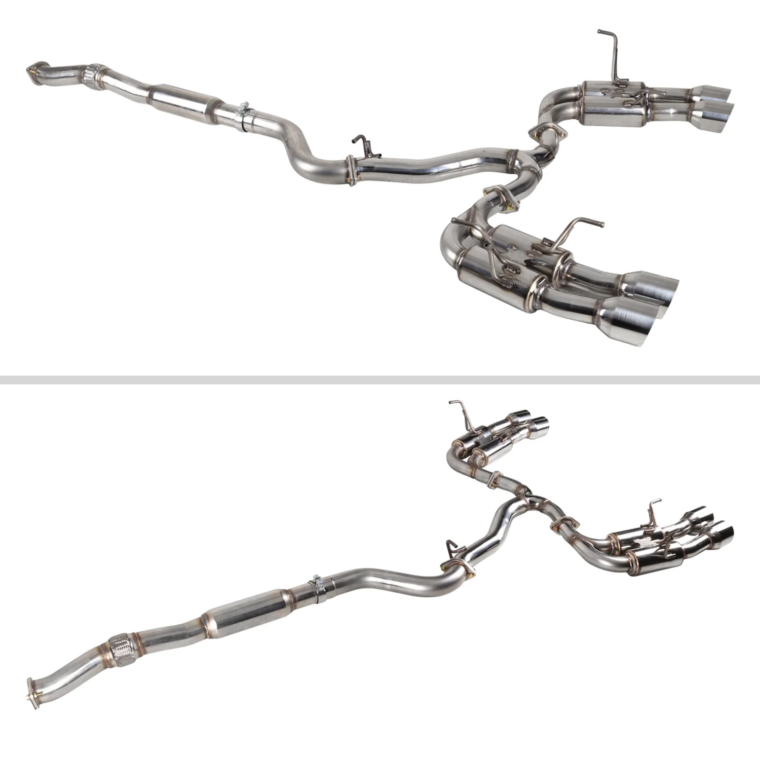 2015-2022 Subaru WRX STI 4" Quad Tip Stainless Steel Catback Exhaust System - Image 3