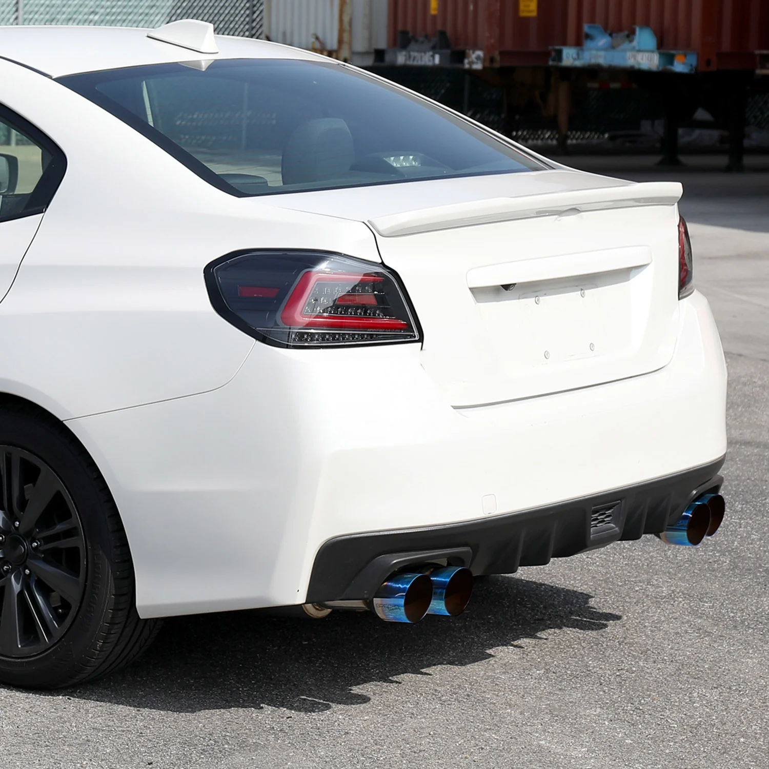 2015-2022 Subaru WRX STI 4" Quad Tip Steel Catback Exhaust System w/ Burnt Tip - Image 8