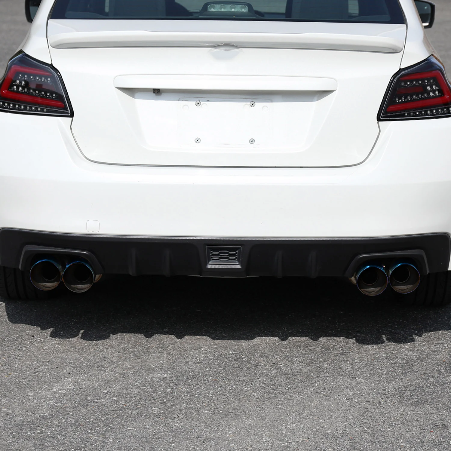 2015-2022 Subaru WRX STI 4" Quad Tip Steel Catback Exhaust System w/ Burnt Tip - Image 9