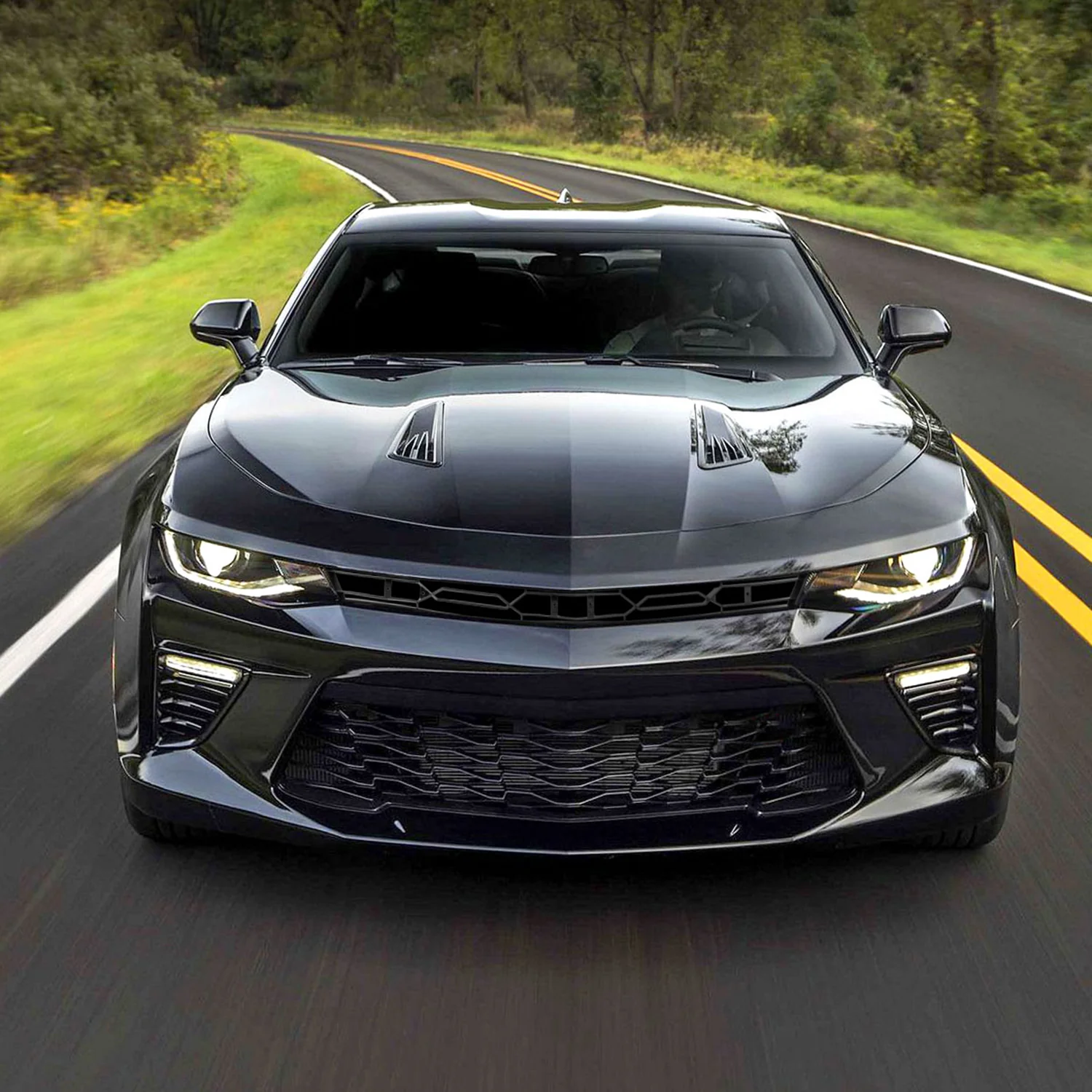 2016-2018 Chevy Camaro/2019-2022 Camaro ZL1 Black Front Upper Bumper Hood Grille - Image 10