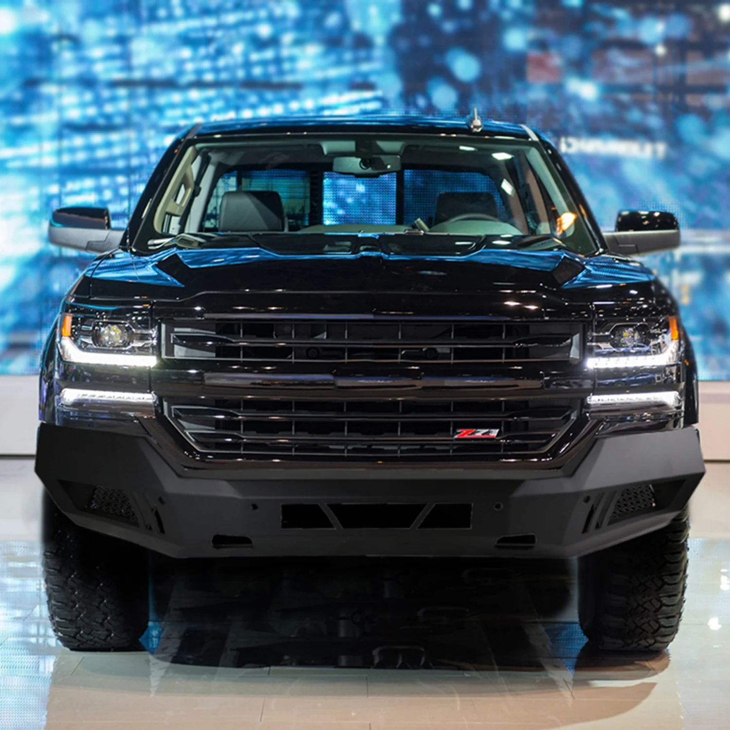 2016-2018 Chevy Silverado 1500 Heavy Duty Steel Front Bumper LED Light Ports - Image 10