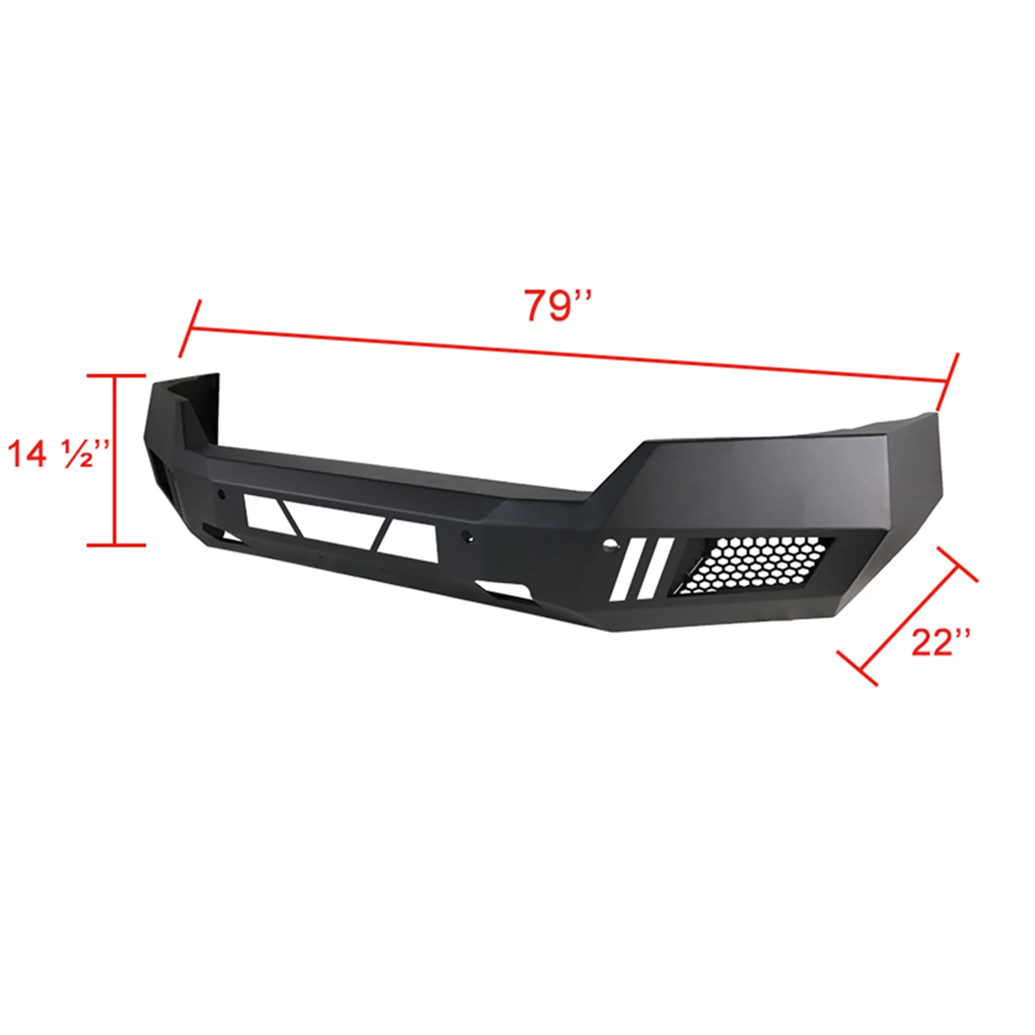 2016-2018 Chevy Silverado 1500 Heavy Duty Steel Front Bumper LED Light Ports - Image 2