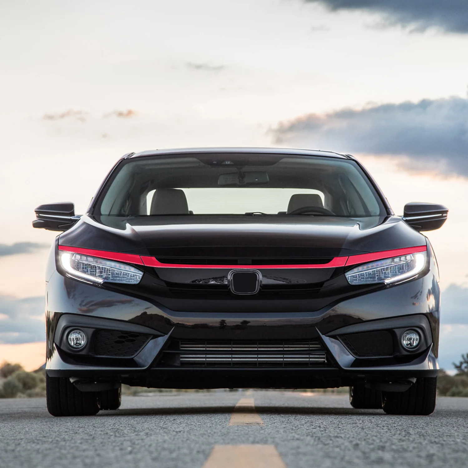 2016-2018 Honda Civic FK8 Red ABS Grille Trim Covers - Image 10