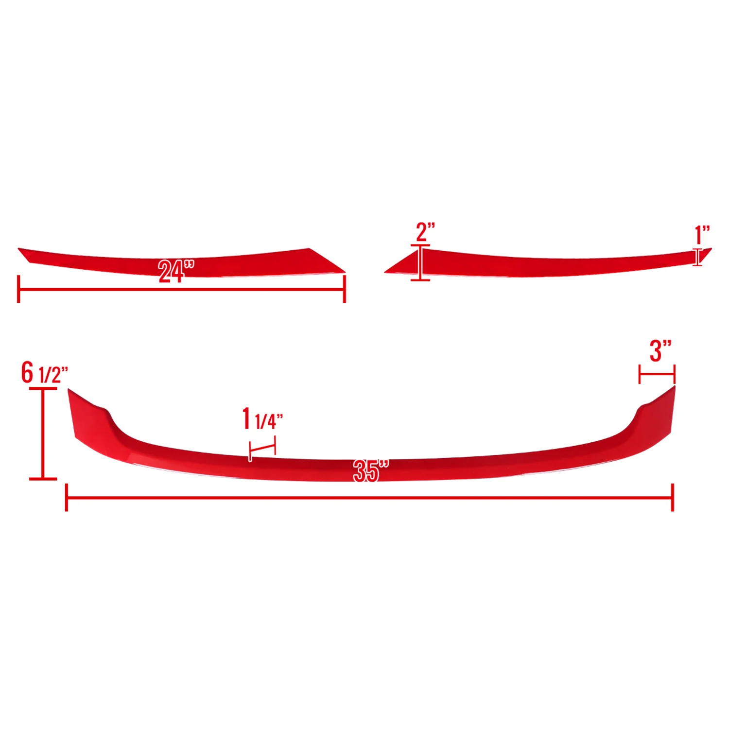 2016-2018 Honda Civic FK8 Red ABS Grille Trim Covers - Image 2