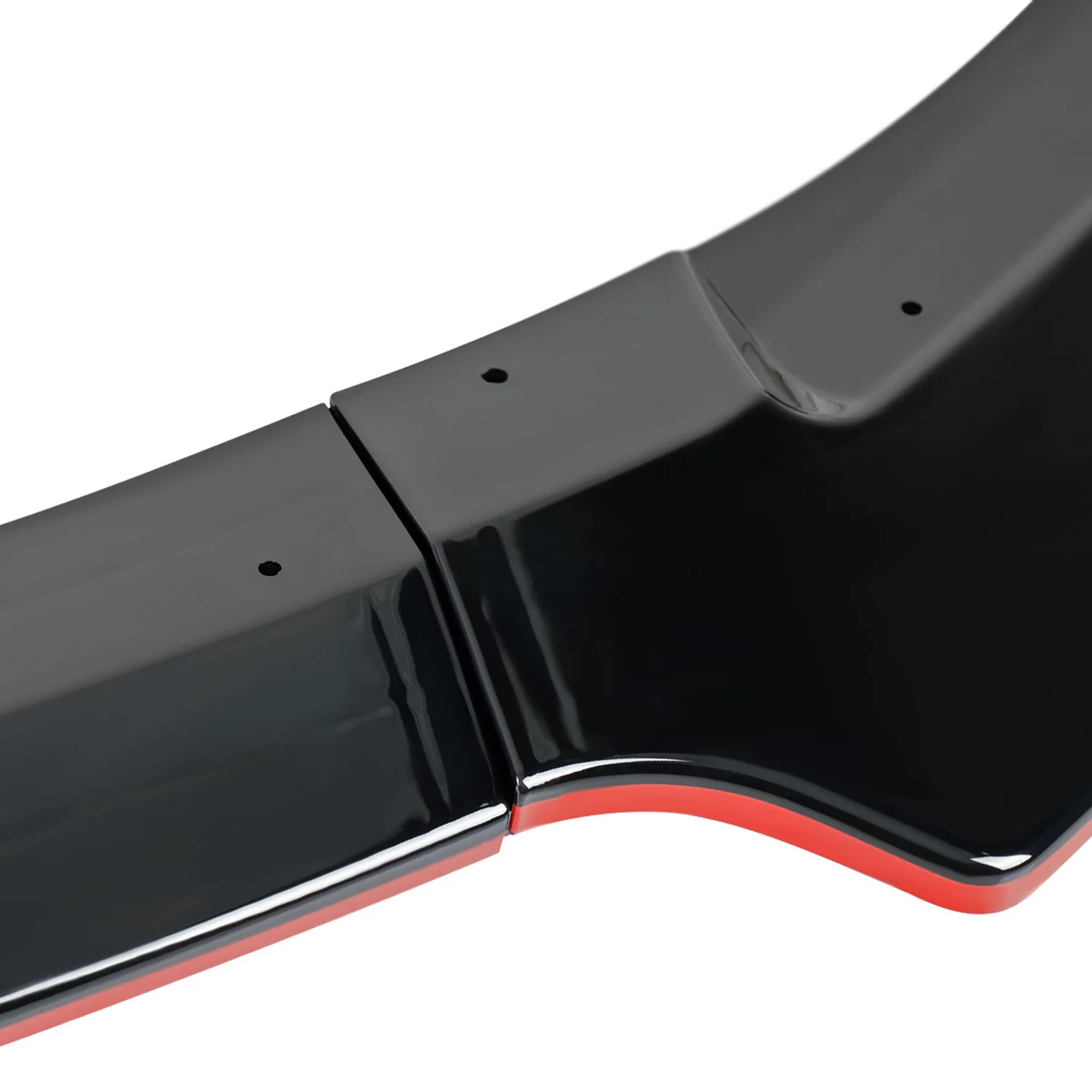 2016-2018 Honda Civic Sedan Black/Red Trim Front Bumper Lip Splitter Kit - Image 4