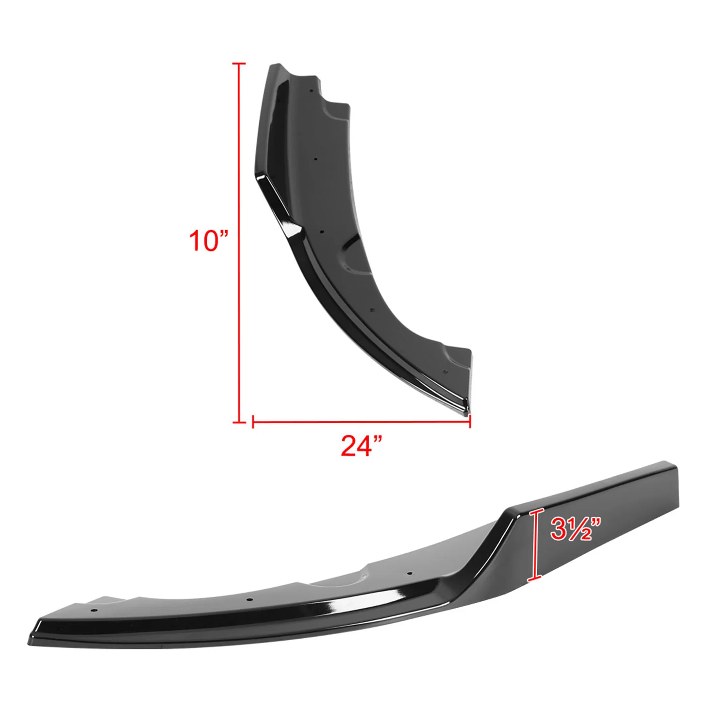 2016-2020 Honda Civic Sedan Glossy Black Rear Bumper Lip Diffuser Set - Image 2