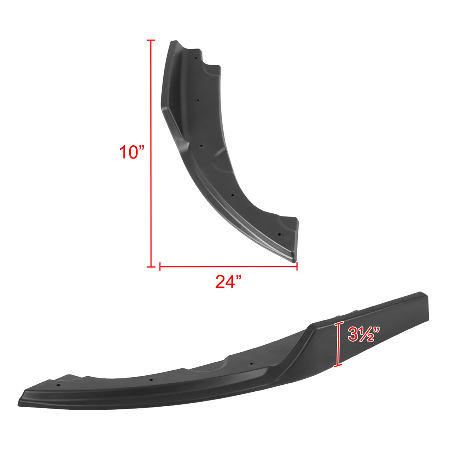2016-2020 Honda Civic Sedan Matte Black Rear Bumper Lip Diffuser Set - Image 2