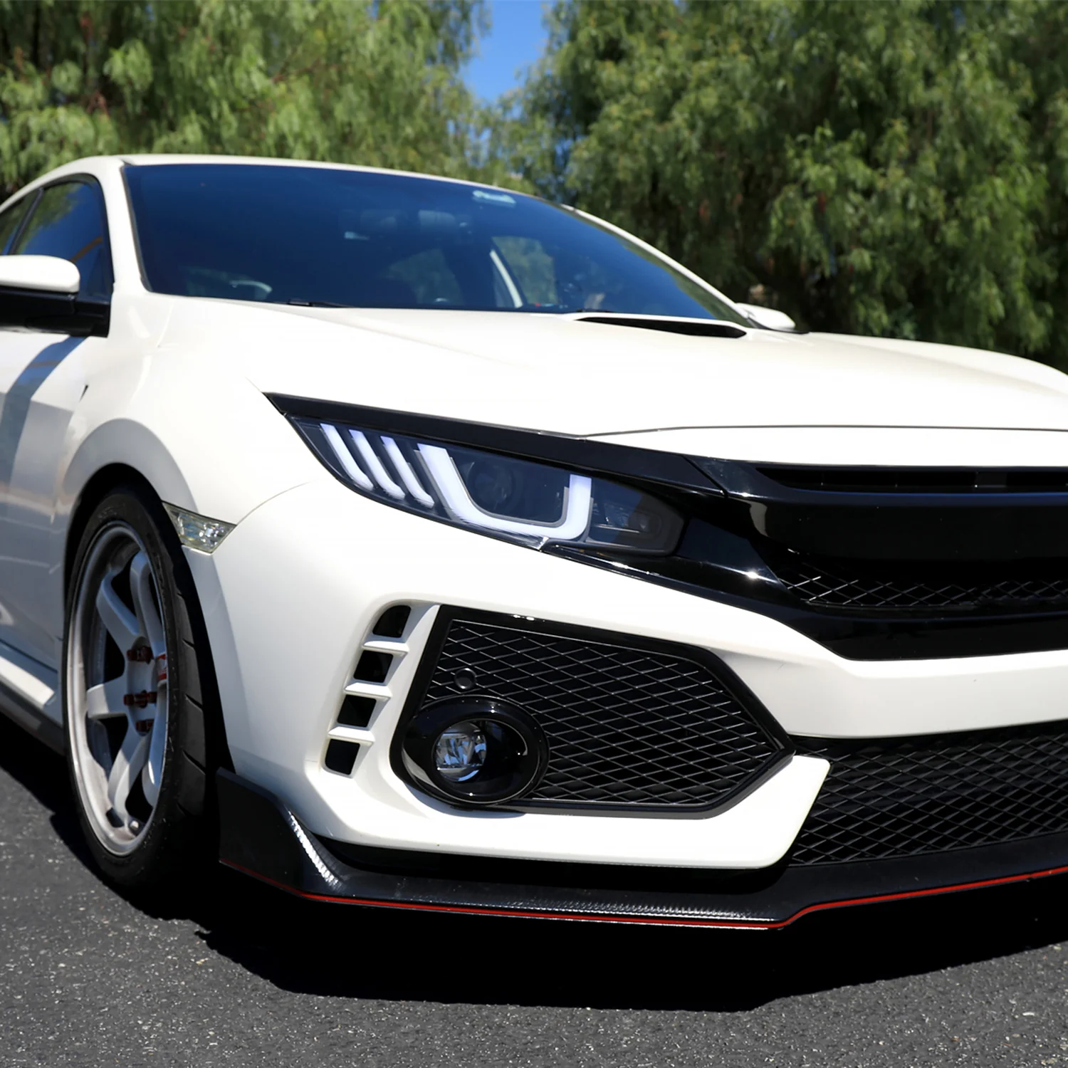 2016-2021 Honda Civic LED Headlights LED Sequential Turn Signal Matt Black - Image 9