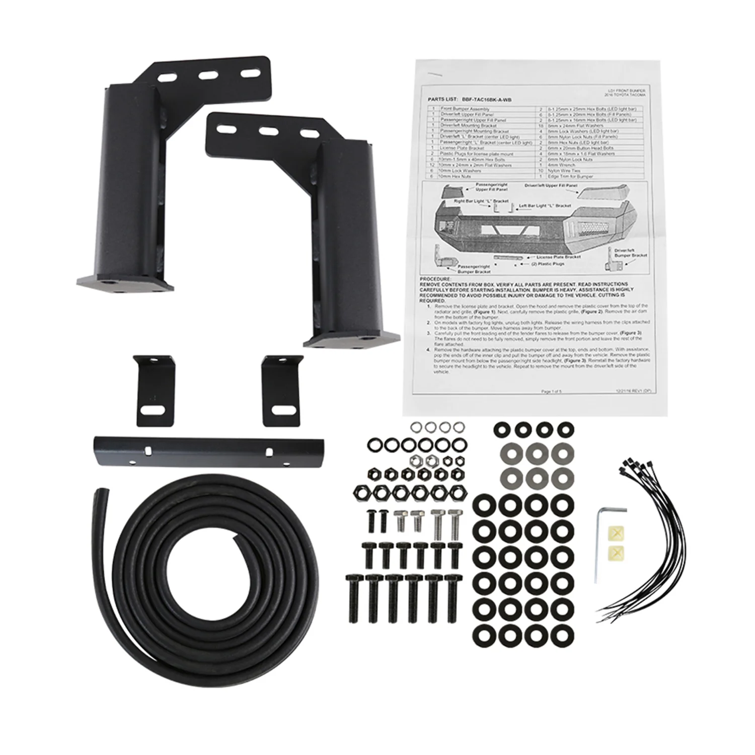 2016-2021 Toyota Tacoma Black Heavy Duty Steel Front Bumper & LED Light Ports - Image 9