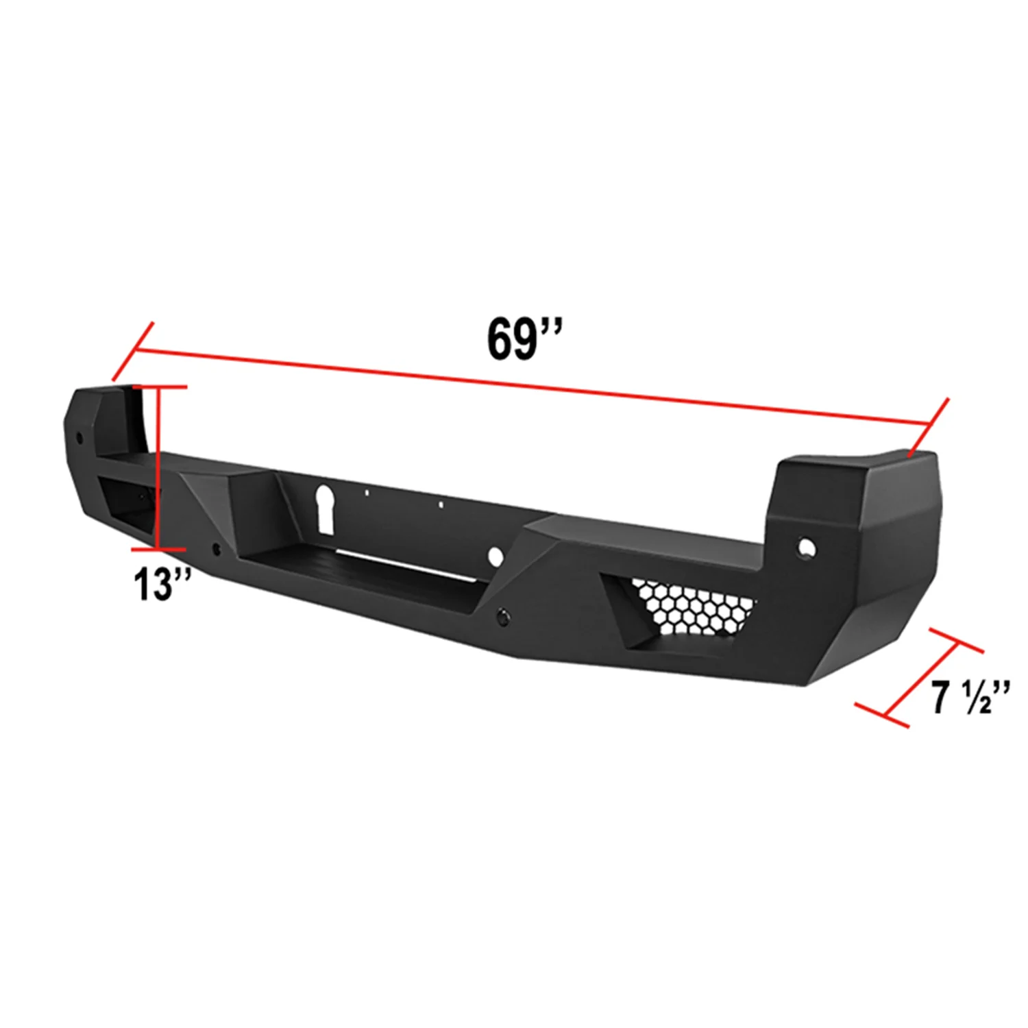 2016-2021 Toyota Tacoma Black Heavy Duty Steel Rear Step Bumper w/License Lamp - Image 2