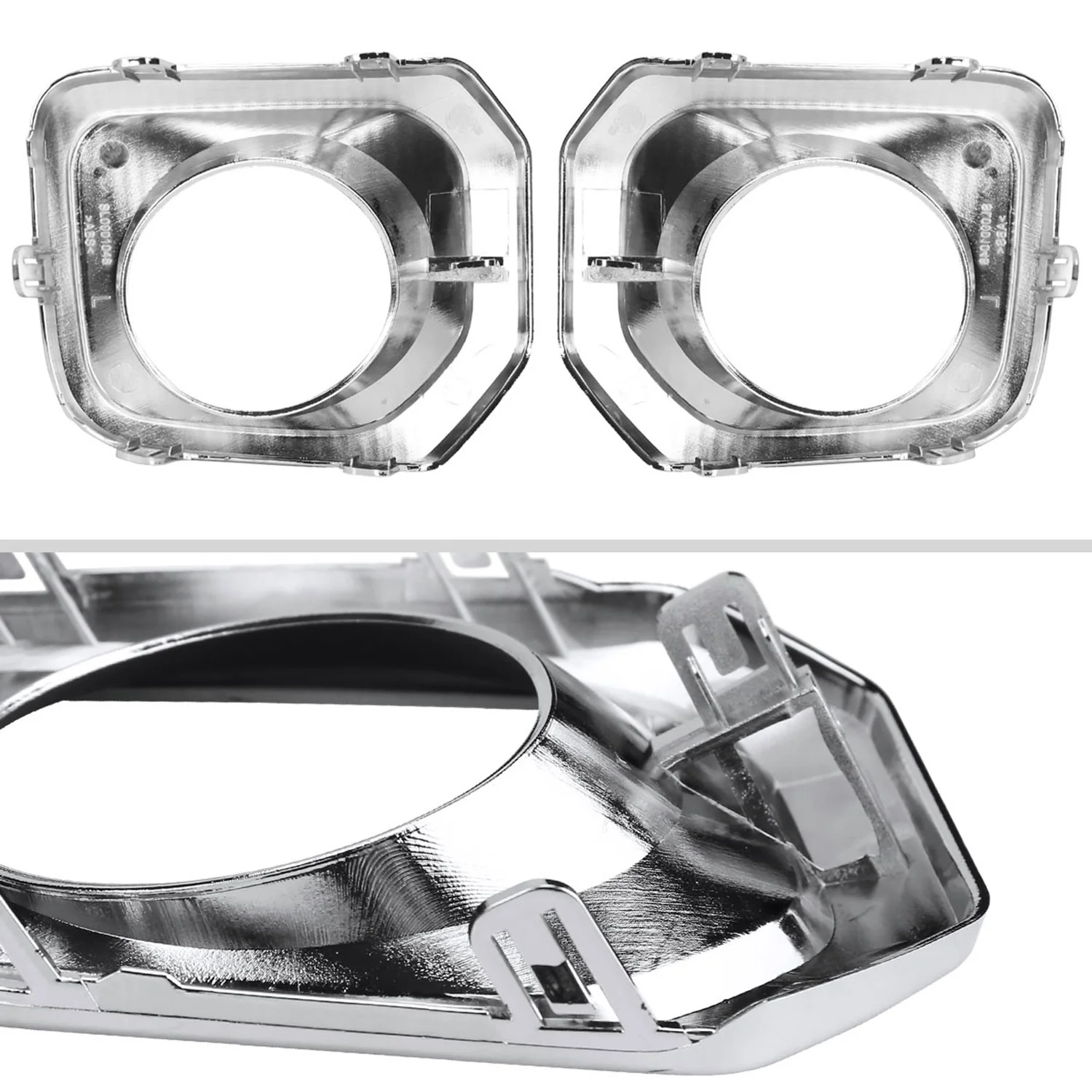 2016-2022 Toyota Tacoma H16 Chrome Cover Fog Lights Kit Chrome/Clear Lens - Image 6