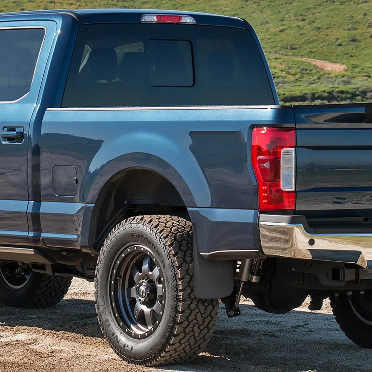 2017-2018 Ford F-250/F-350 Front & Rear Mud Flap Splash Guards w/out Wheel Lip - Image 9