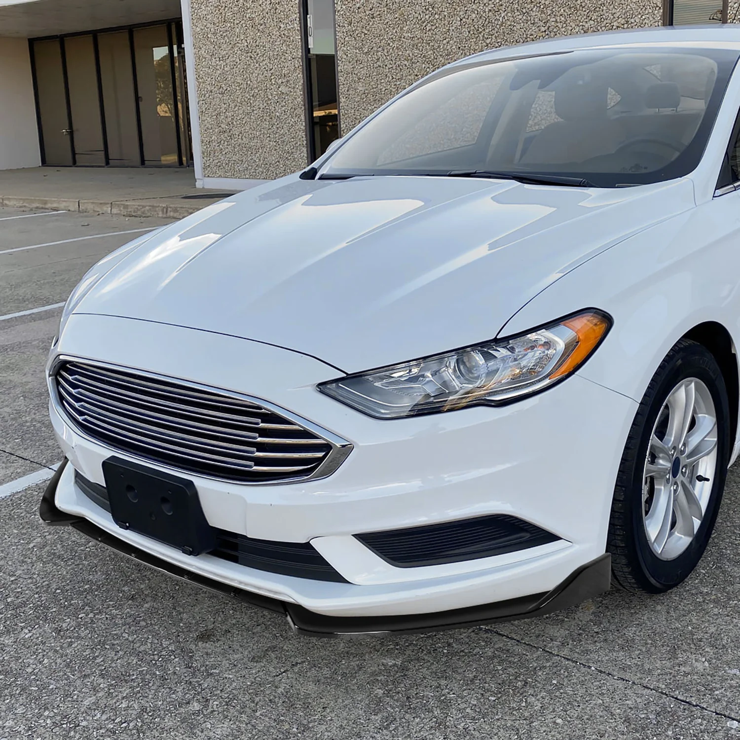 2017-2018 Ford Fusion Glossy Black Polypropylene 3Pcs Front Bumper Lip Set - Image 10