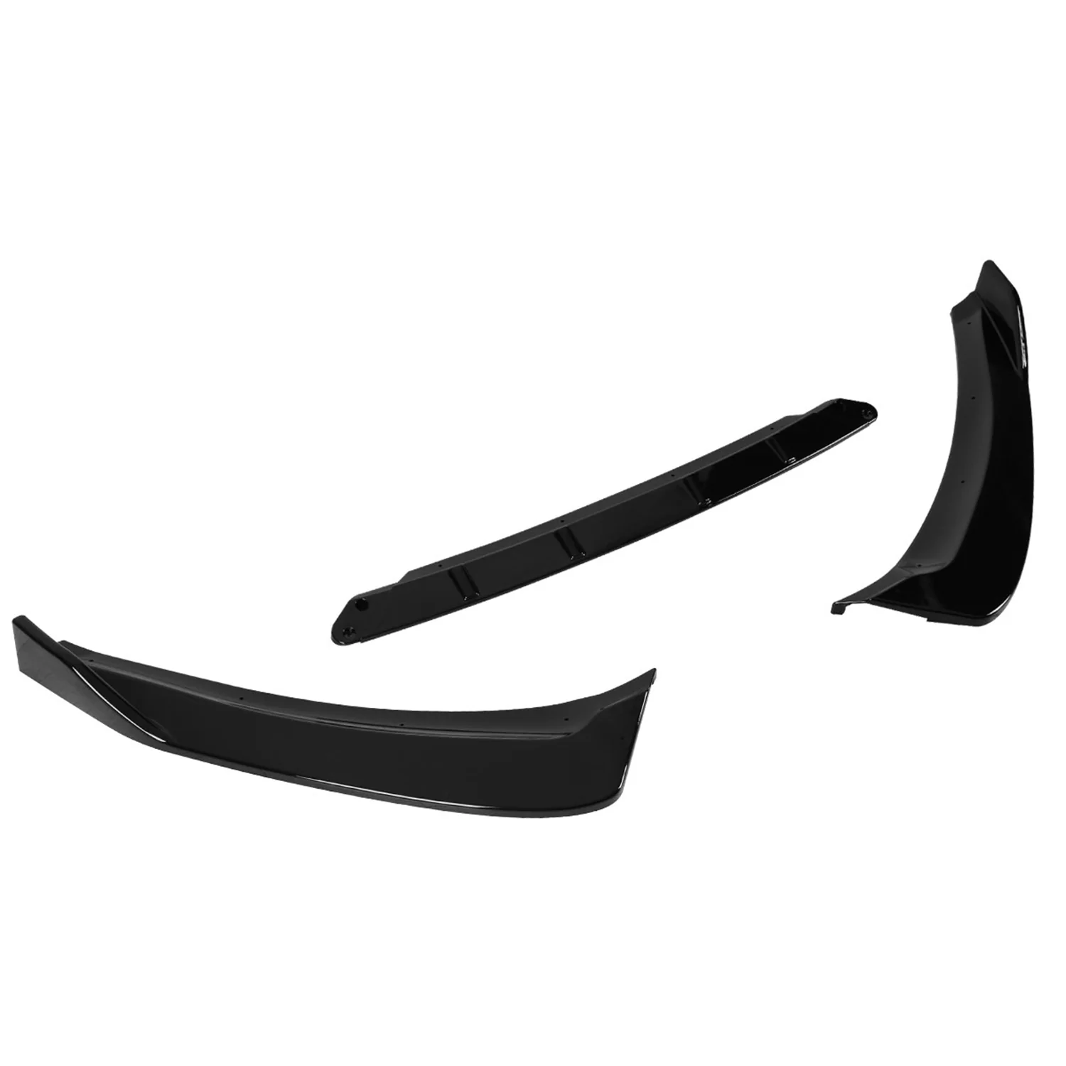 2017-2018 Ford Fusion Glossy Black Polypropylene 3Pcs Front Bumper Lip Set - Image 7