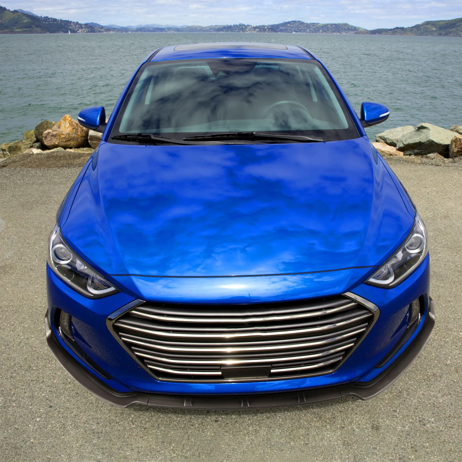 2017-2018 Hyundai Elantra Matte Black Polypropylene 3Pcs Bumper Lip - Image 10