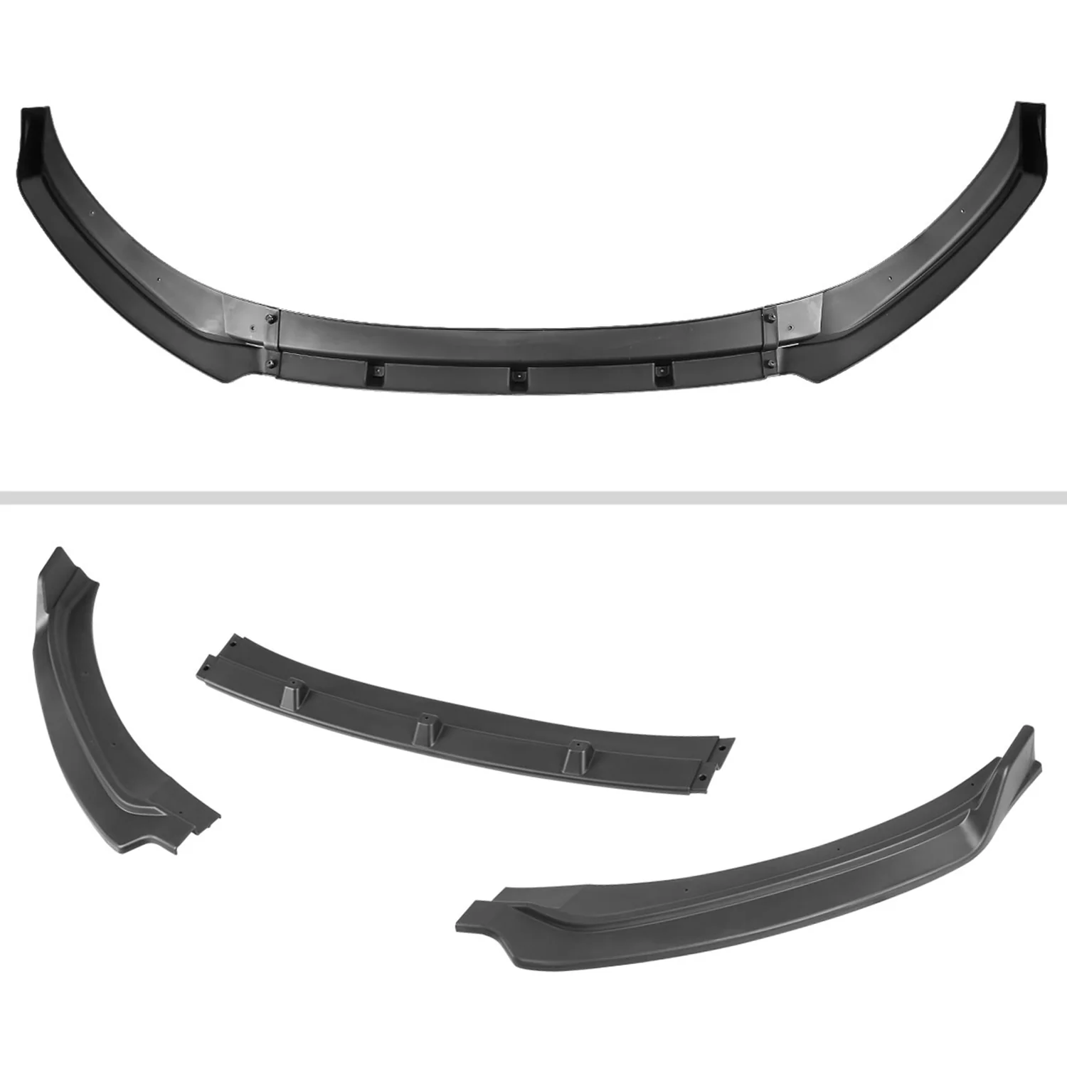 2017-2018 Hyundai Elantra Matte Black Polypropylene 3Pcs Bumper Lip - Image 6