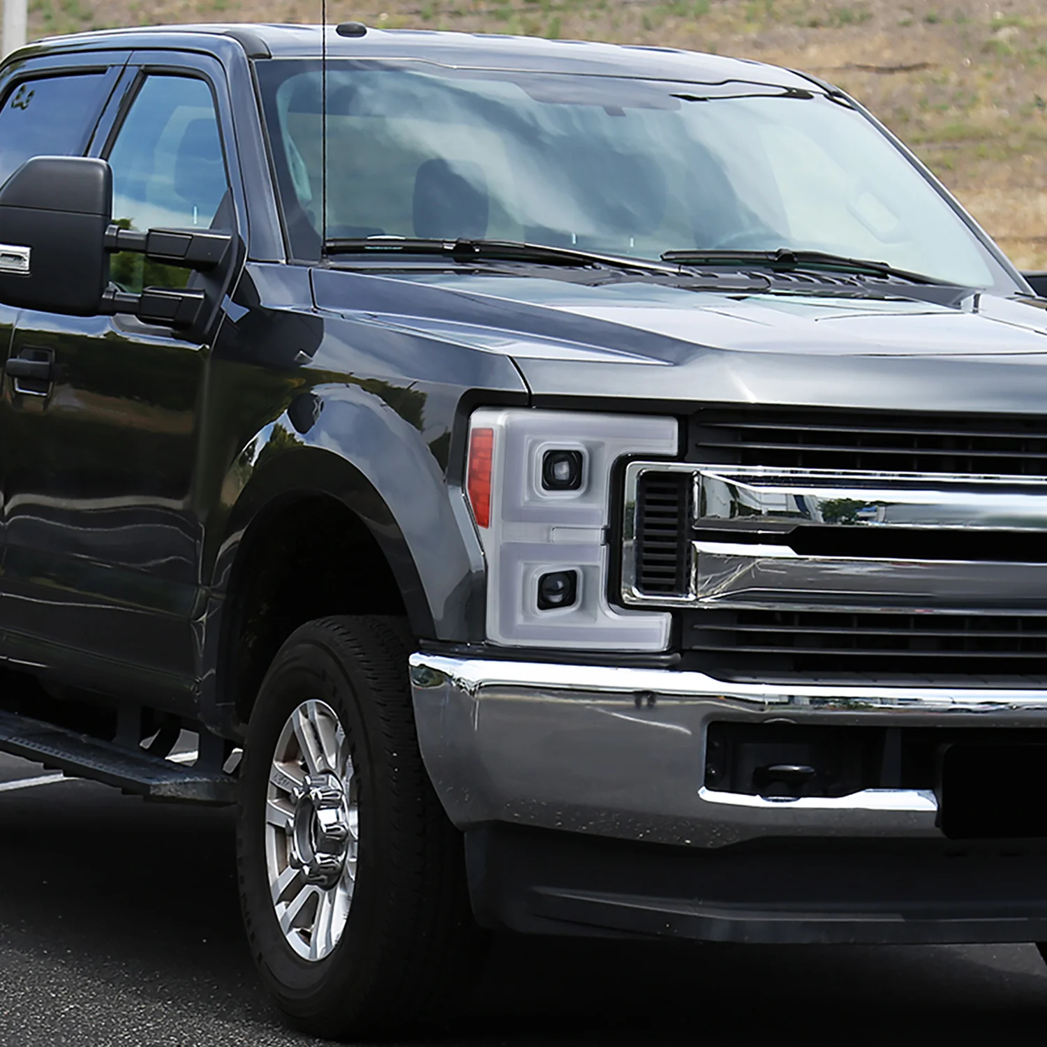 2017-2019 Ford F-250/350/450/550 LED C-Bar Headlights Signal White Housing - Image 9