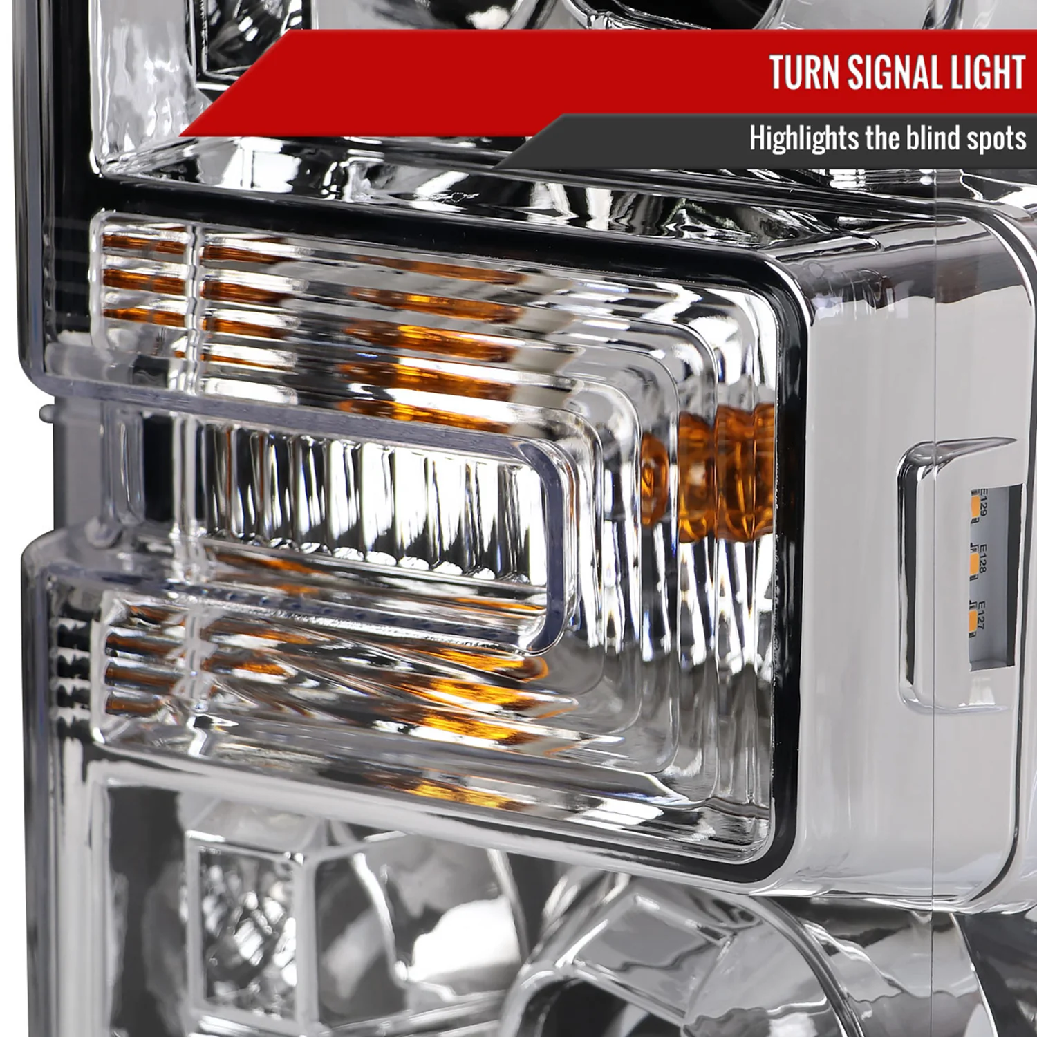 2017-2019 Ford F-250 F-350 F-450 F-550 LED C-Bar Projector Headlights Chrome - Image 4