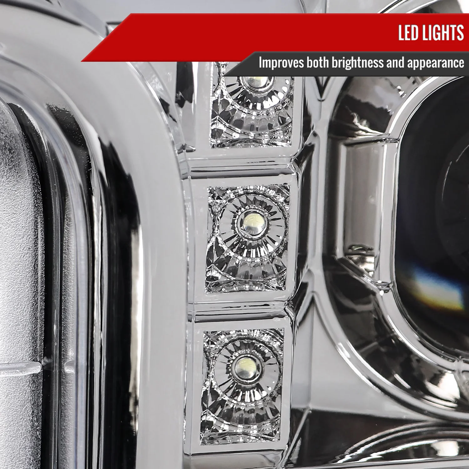 2017-2019 Ford F-250 F-350 F-450 F-550 LED C-Bar Projector Headlights Chrome - Image 5