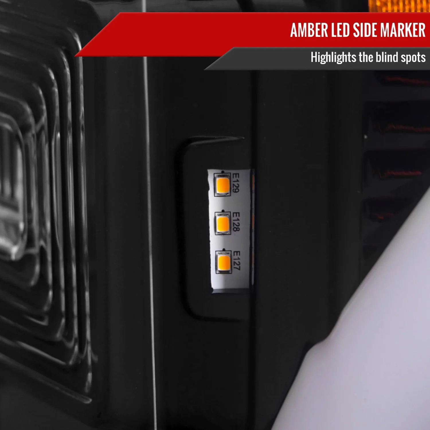 2017-2019 Ford F-250 F-350 F-450 F-550 LED CBar Projector Headlights Jet Black - Image 6